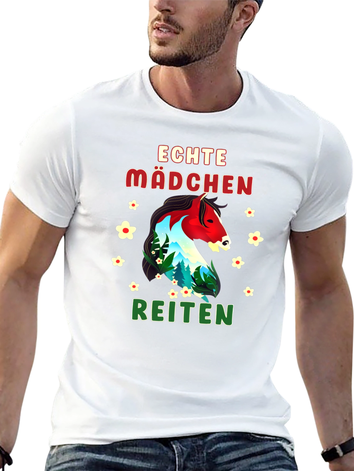 Echte Mädchen Reiten T-Shirt Horseback Riding Tee