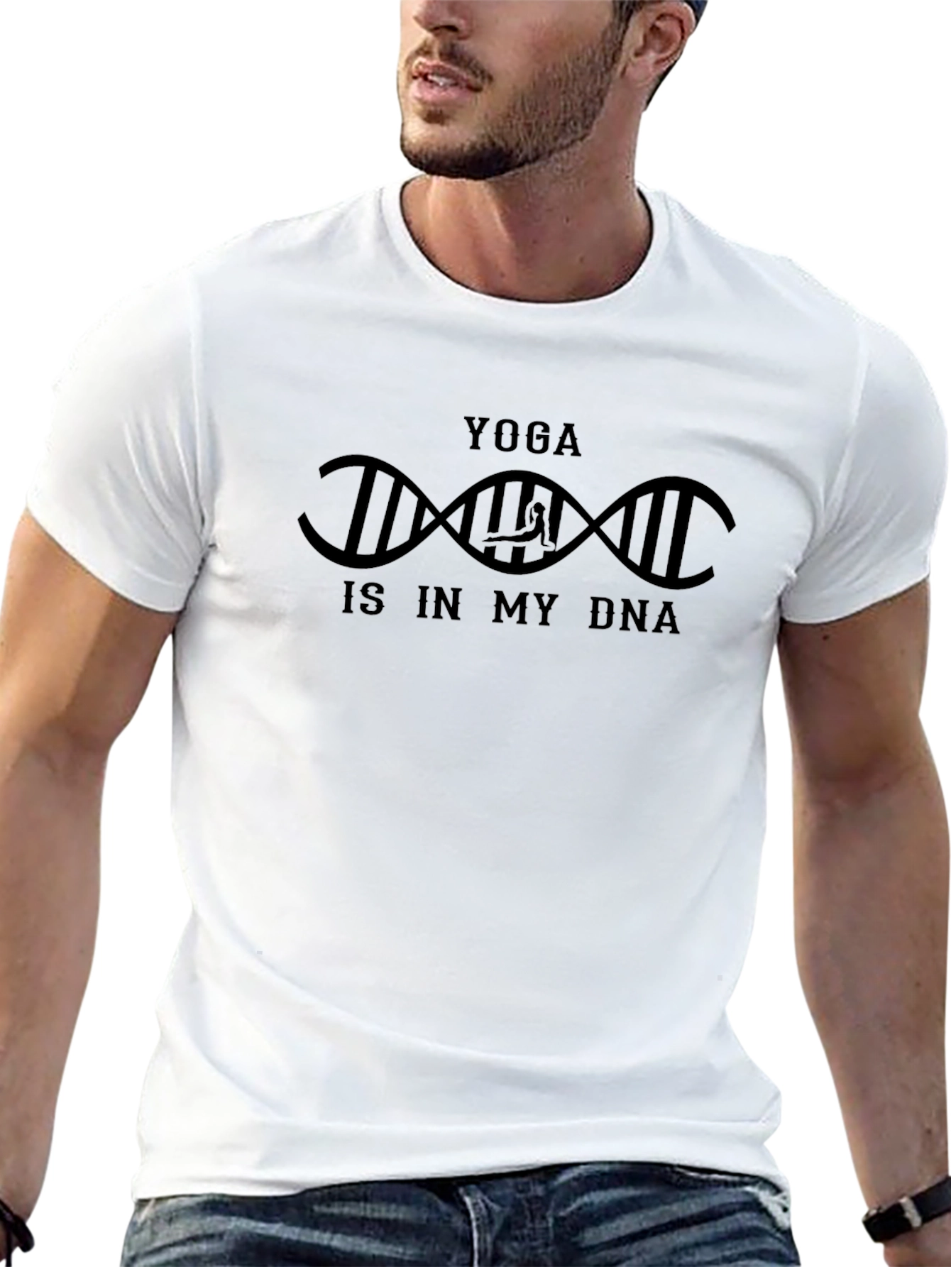 Yoga DNA T-Shirt - Black Cotton Graphic Tee