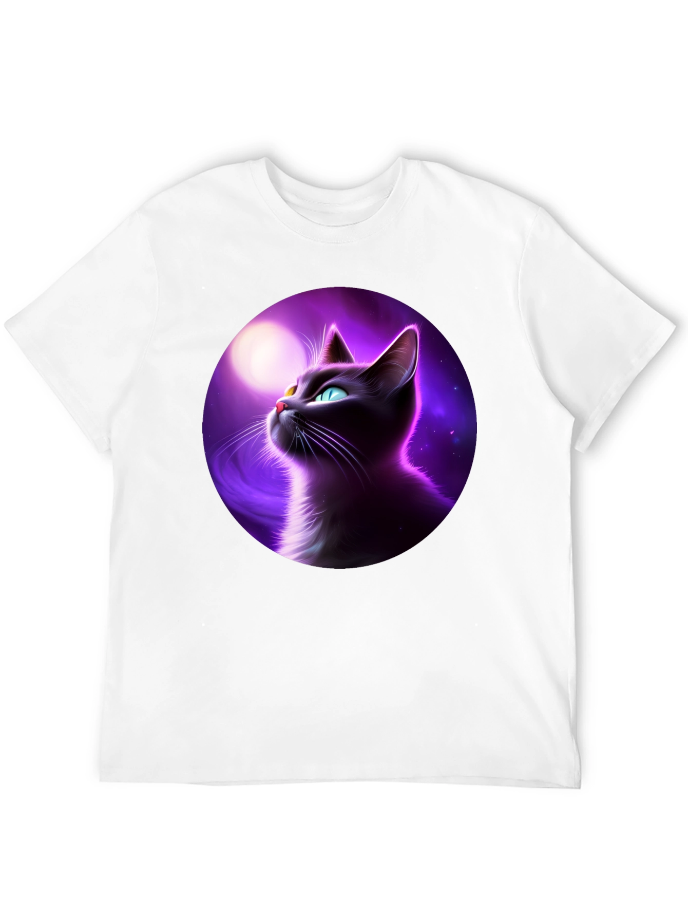 Cosmic Cat Graphic Tee - Mens Black T-Shirt