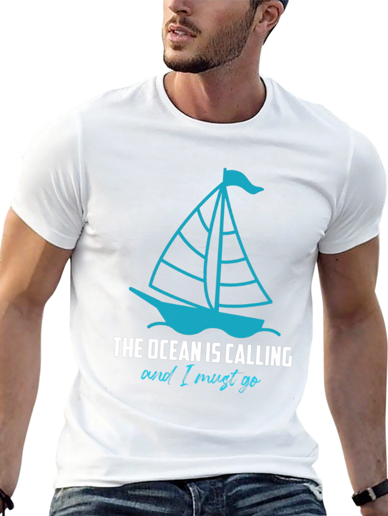 Ocean Calling Sailboat Graphic T-Shirt
