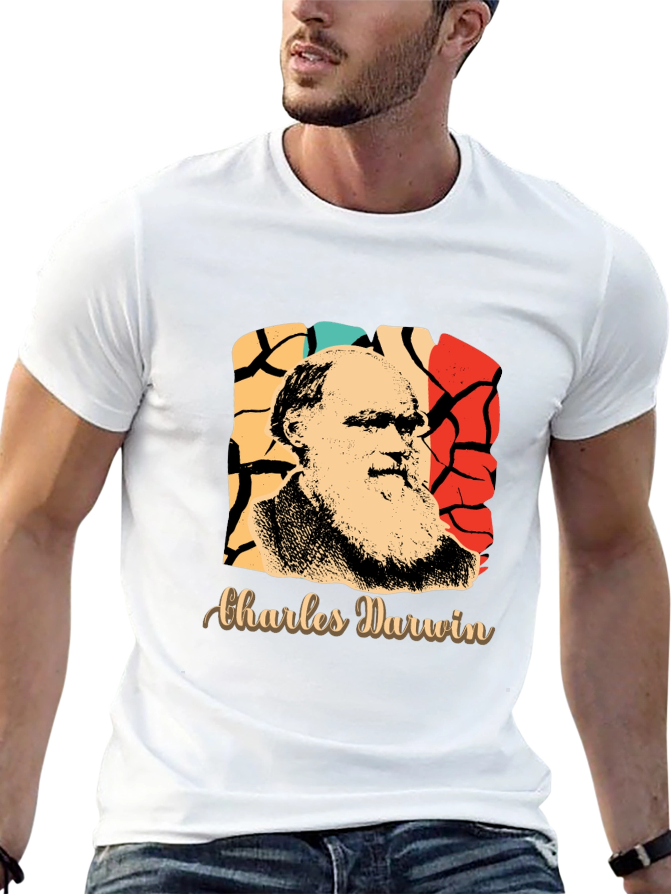 Charles Darwin Retro Graphic T-Shirt