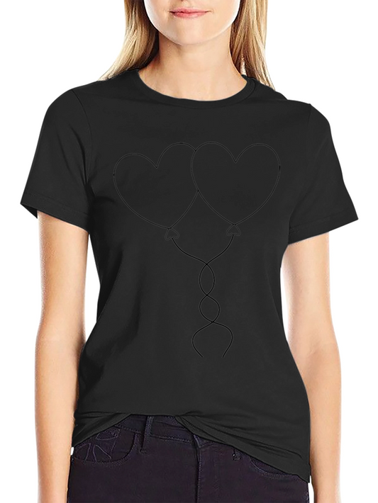Heart Balloons Graphic Tee - Black