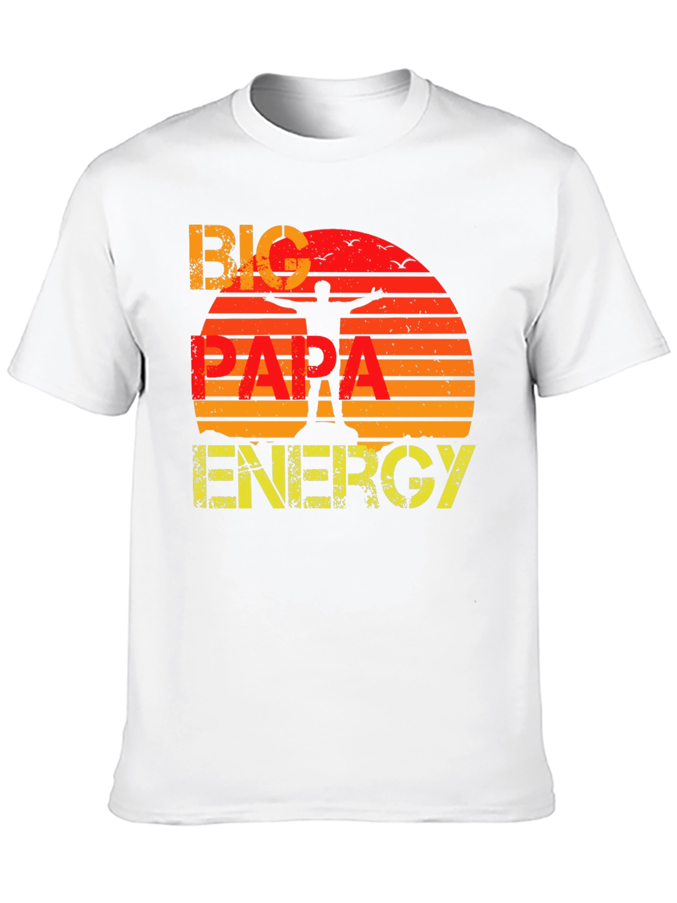 Big Papa Energy T-Shirt - Retro Sunset Design