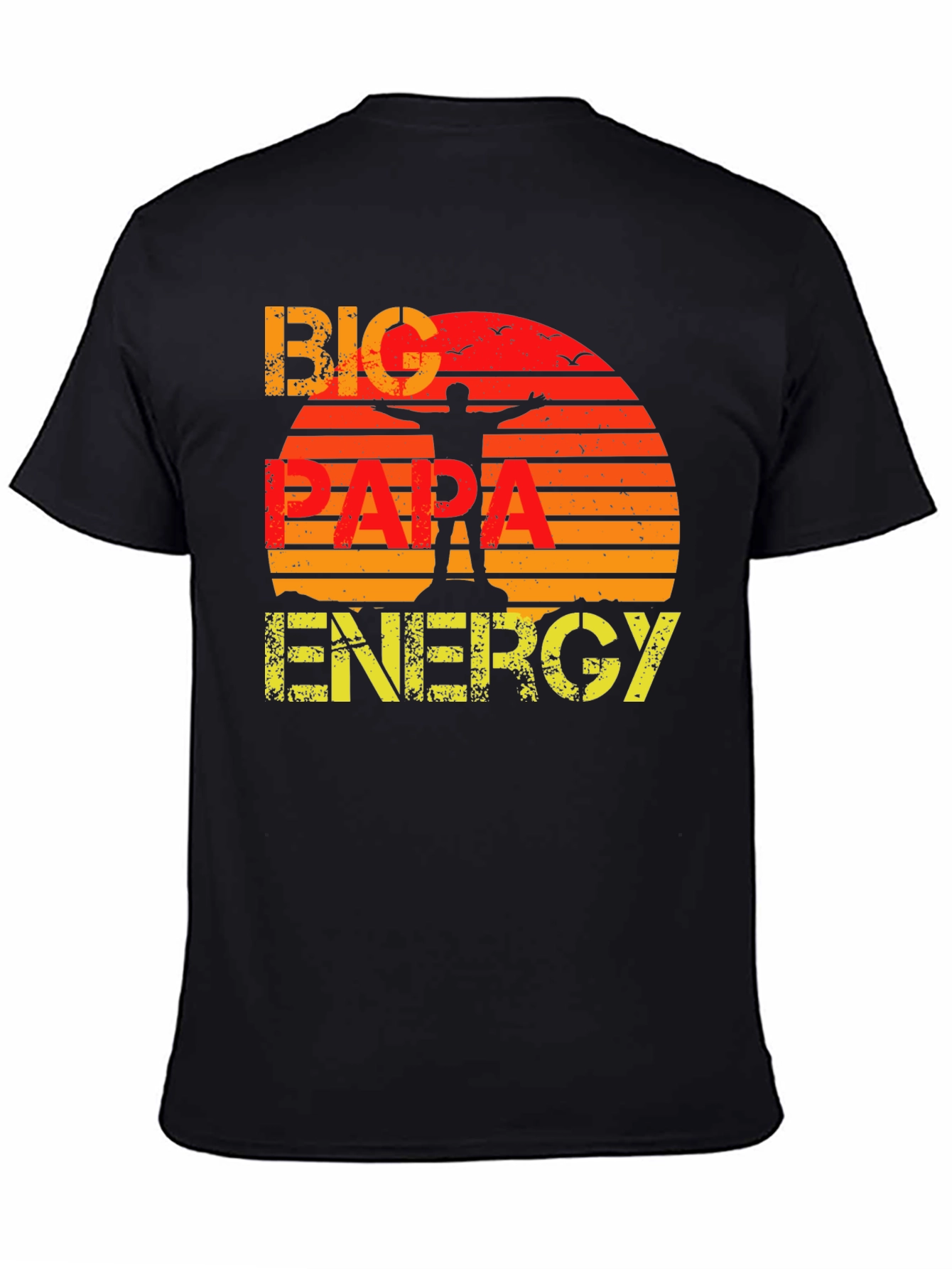 Big Papa Energy T-Shirt - Retro Sunset Design