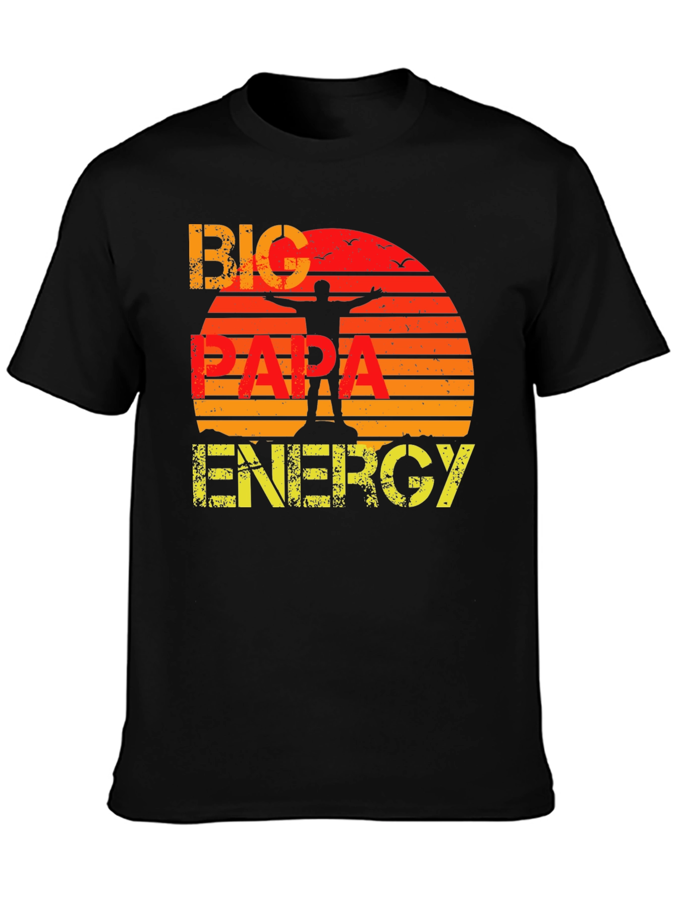 Big Papa Energy T-Shirt - Retro Sunset Design