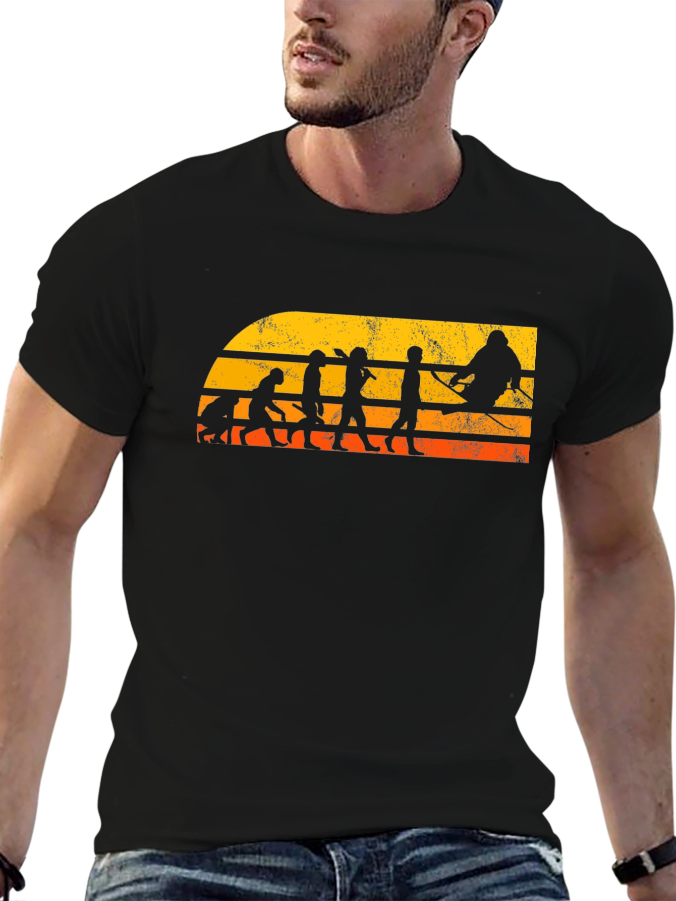 Skiing Evolution Graphic T-Shirt