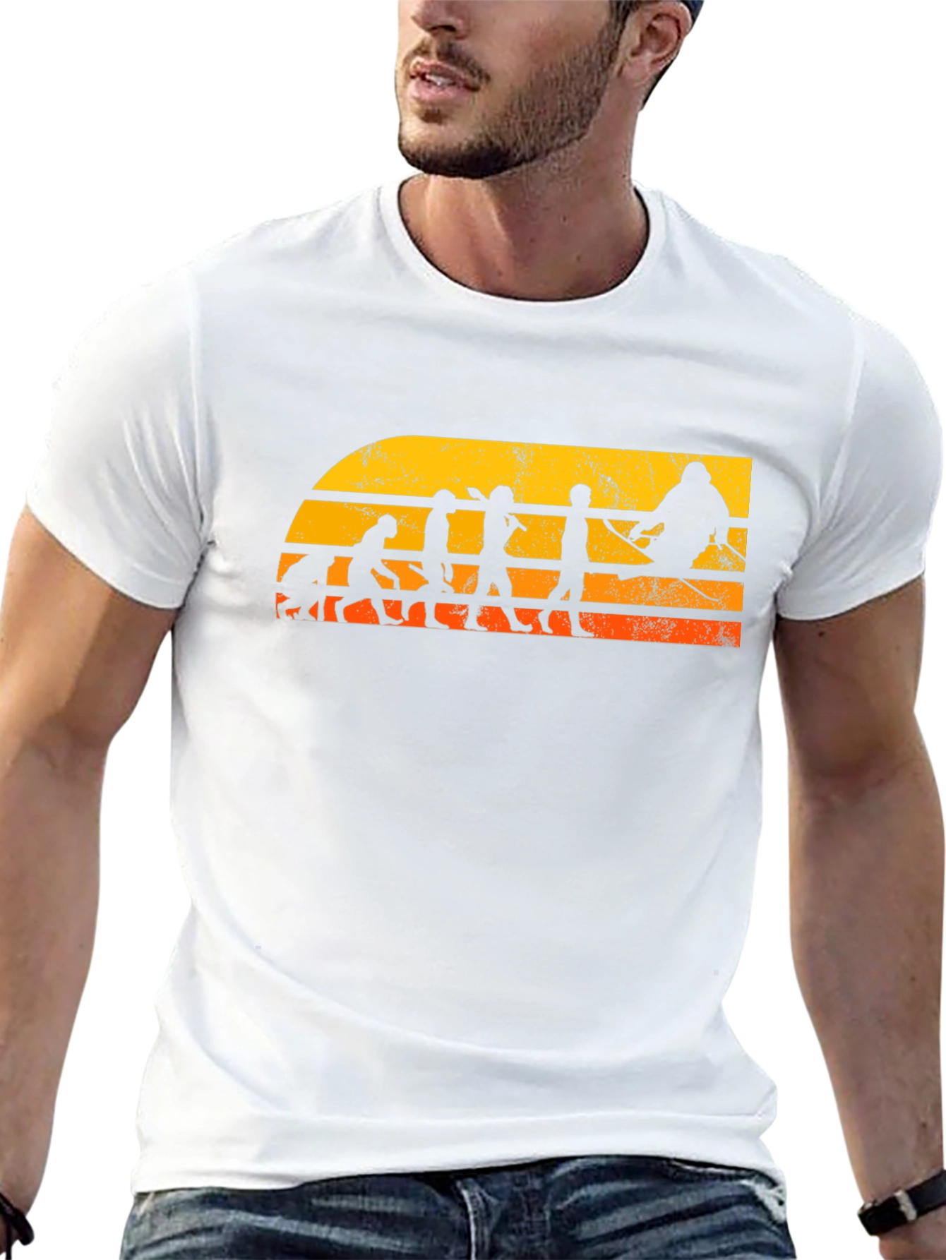 Skiing Evolution Graphic T-Shirt