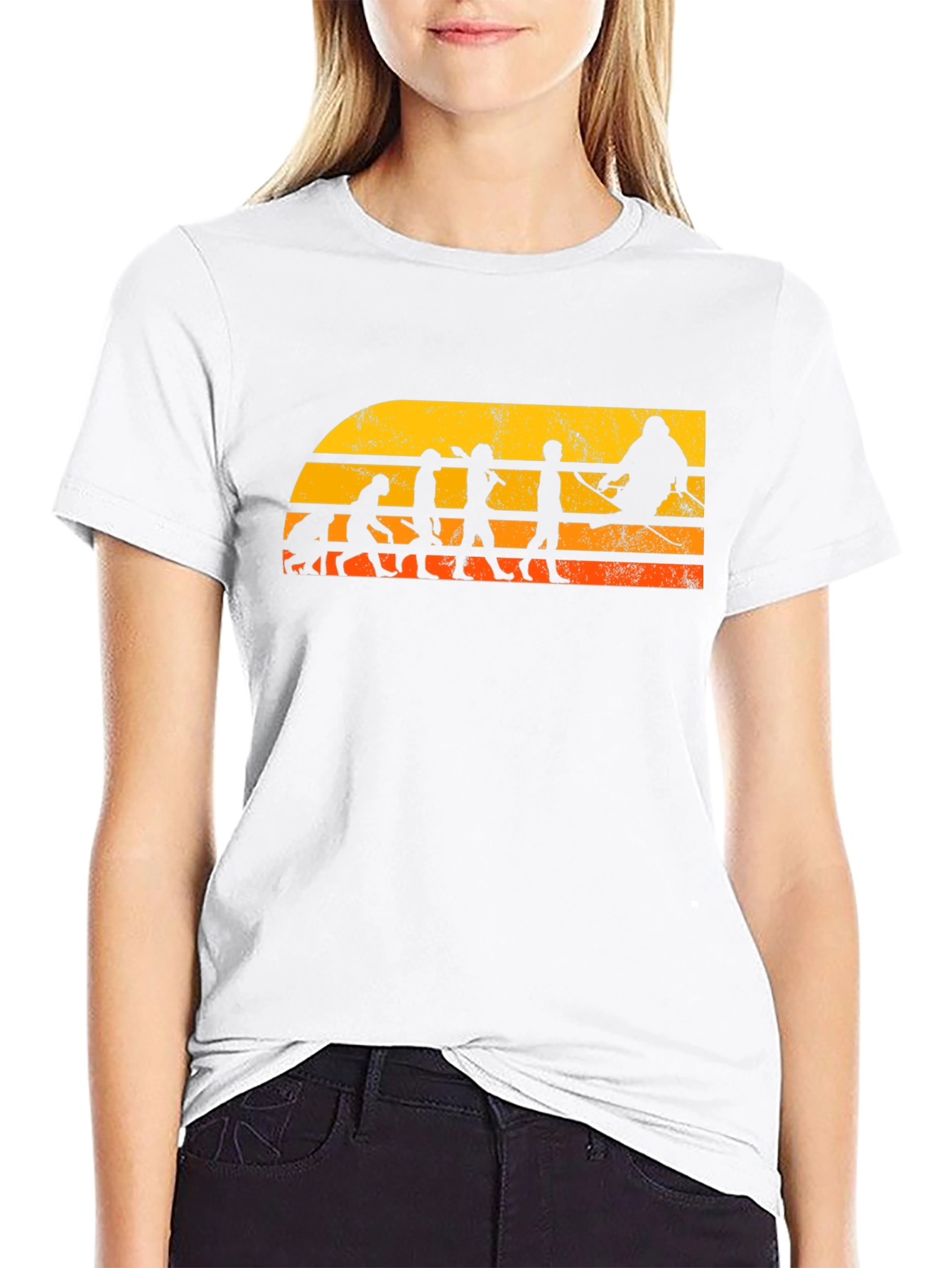 Skiing Evolution Graphic T-Shirt