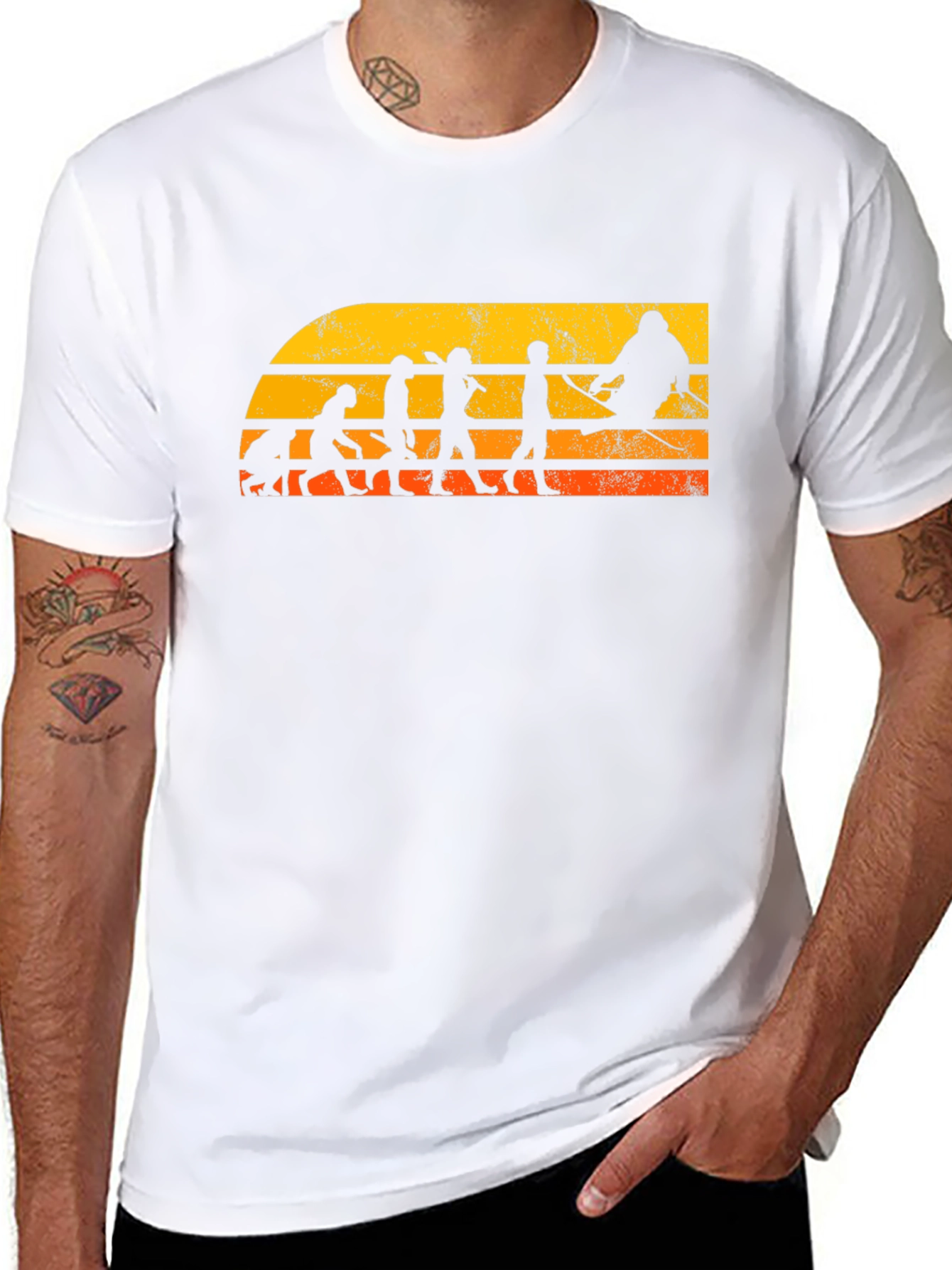 Skiing Evolution Graphic T-Shirt