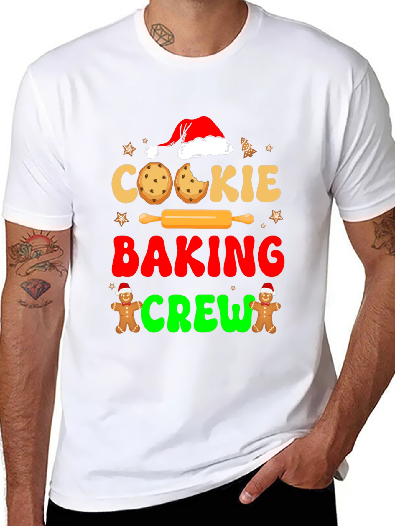 Cookie Baking Crew Graphic T-Shirt - Festive Holiday Tee