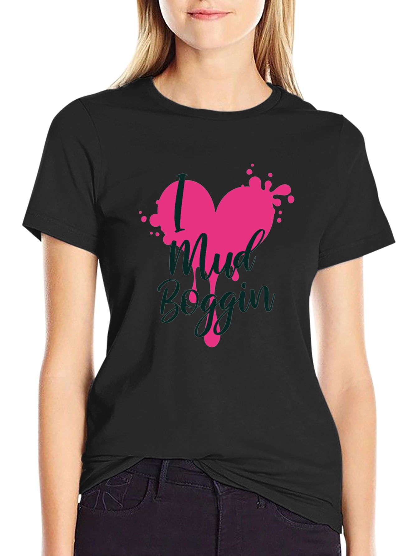 Mud Boggin Heart Graphic T-Shirt - Black