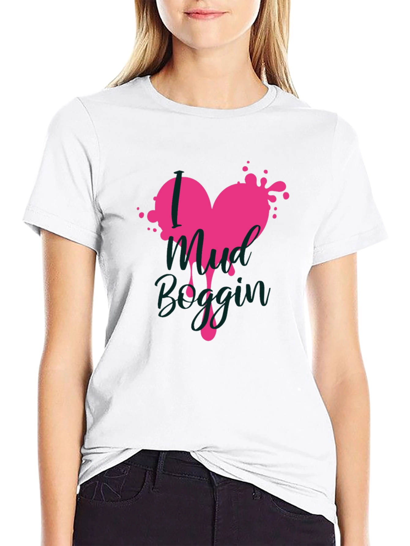 Mud Boggin Heart Graphic T-Shirt - Black