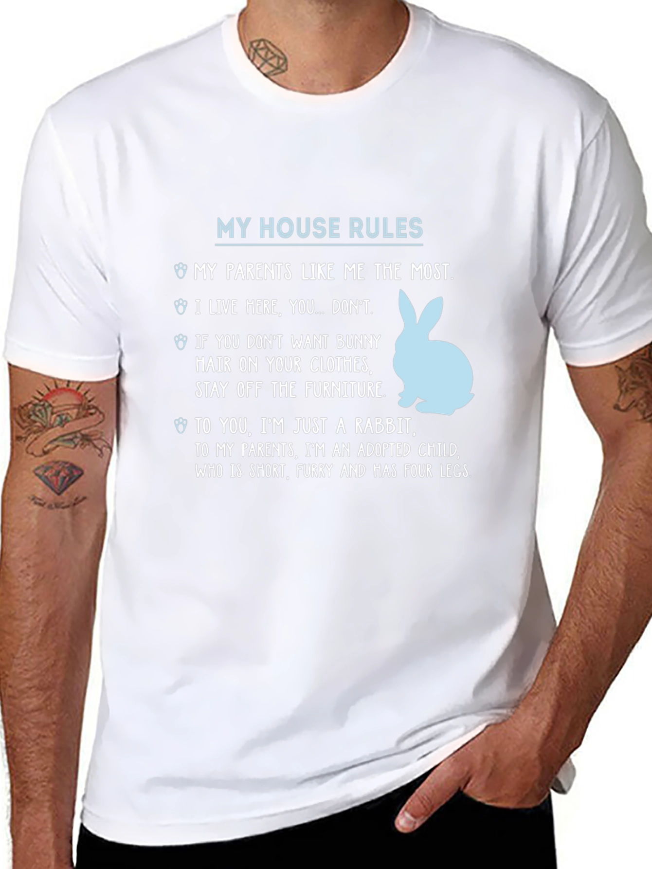 My House Rules Rabbit T-Shirt