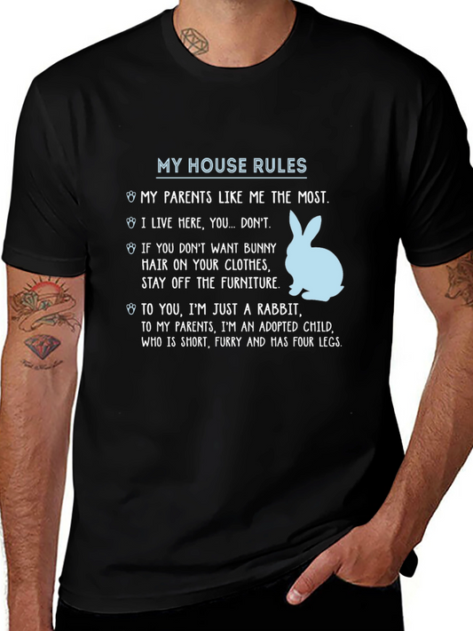 My House Rules Rabbit T-Shirt