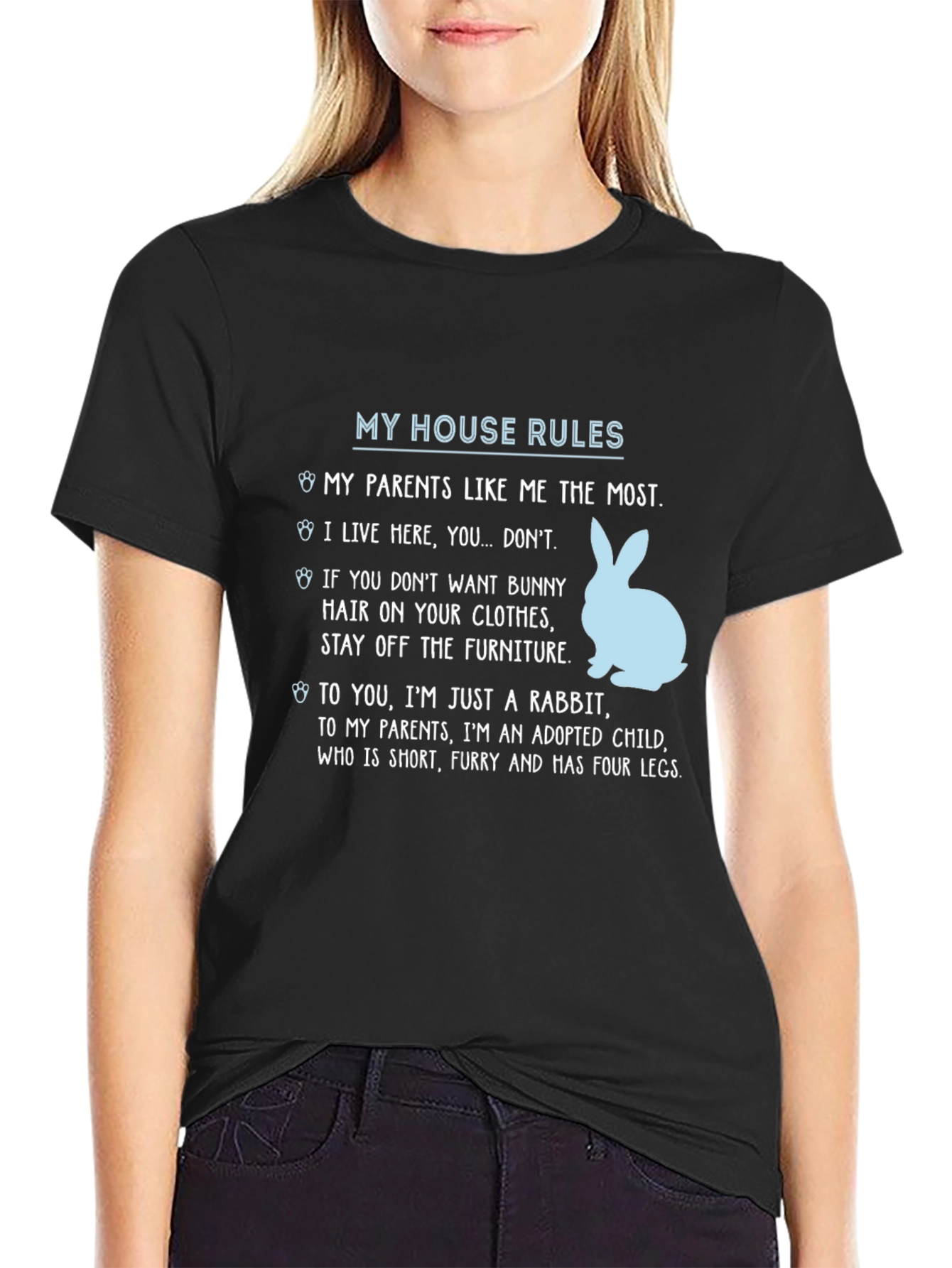 My House Rules Rabbit T-Shirt