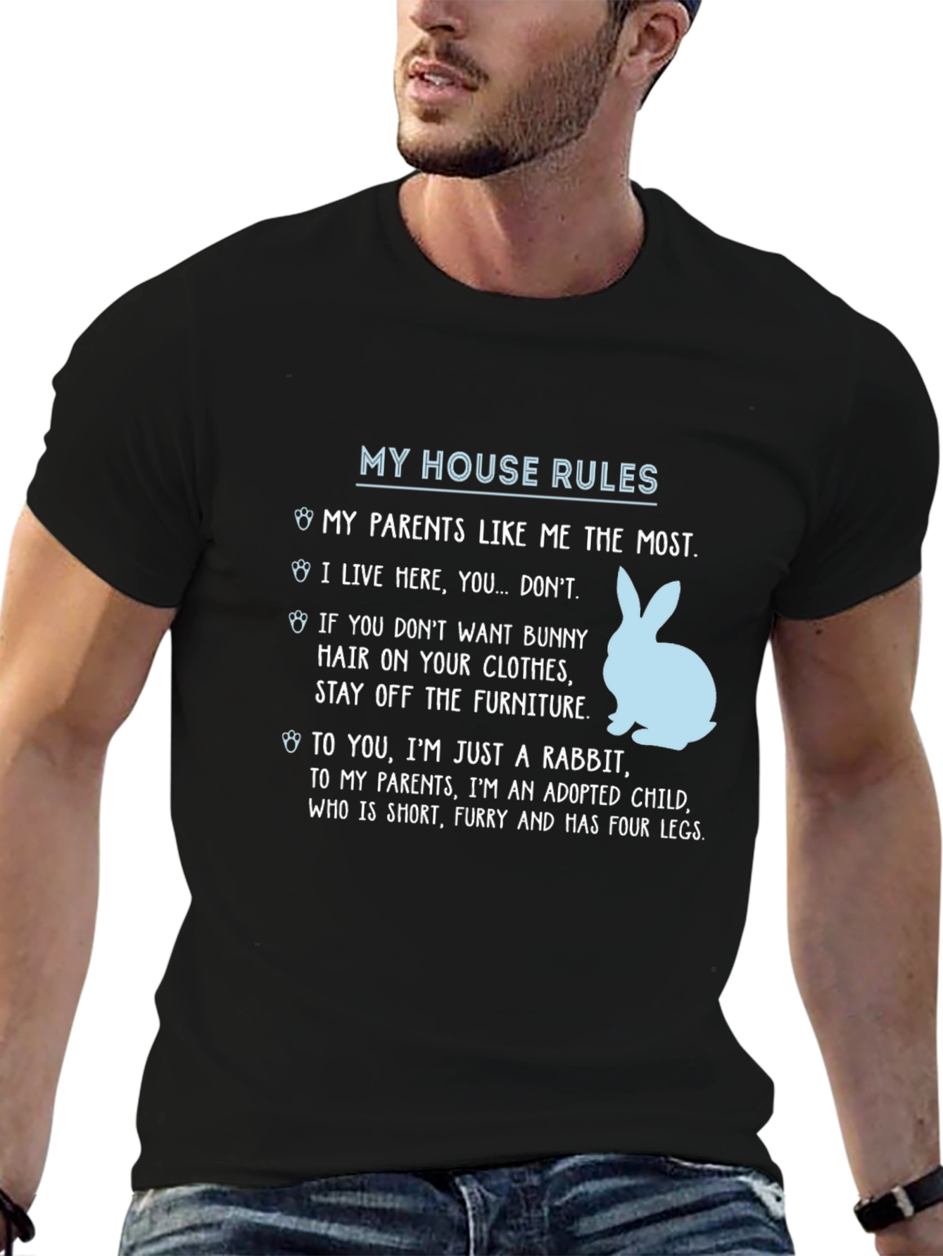 My House Rules Rabbit T-Shirt