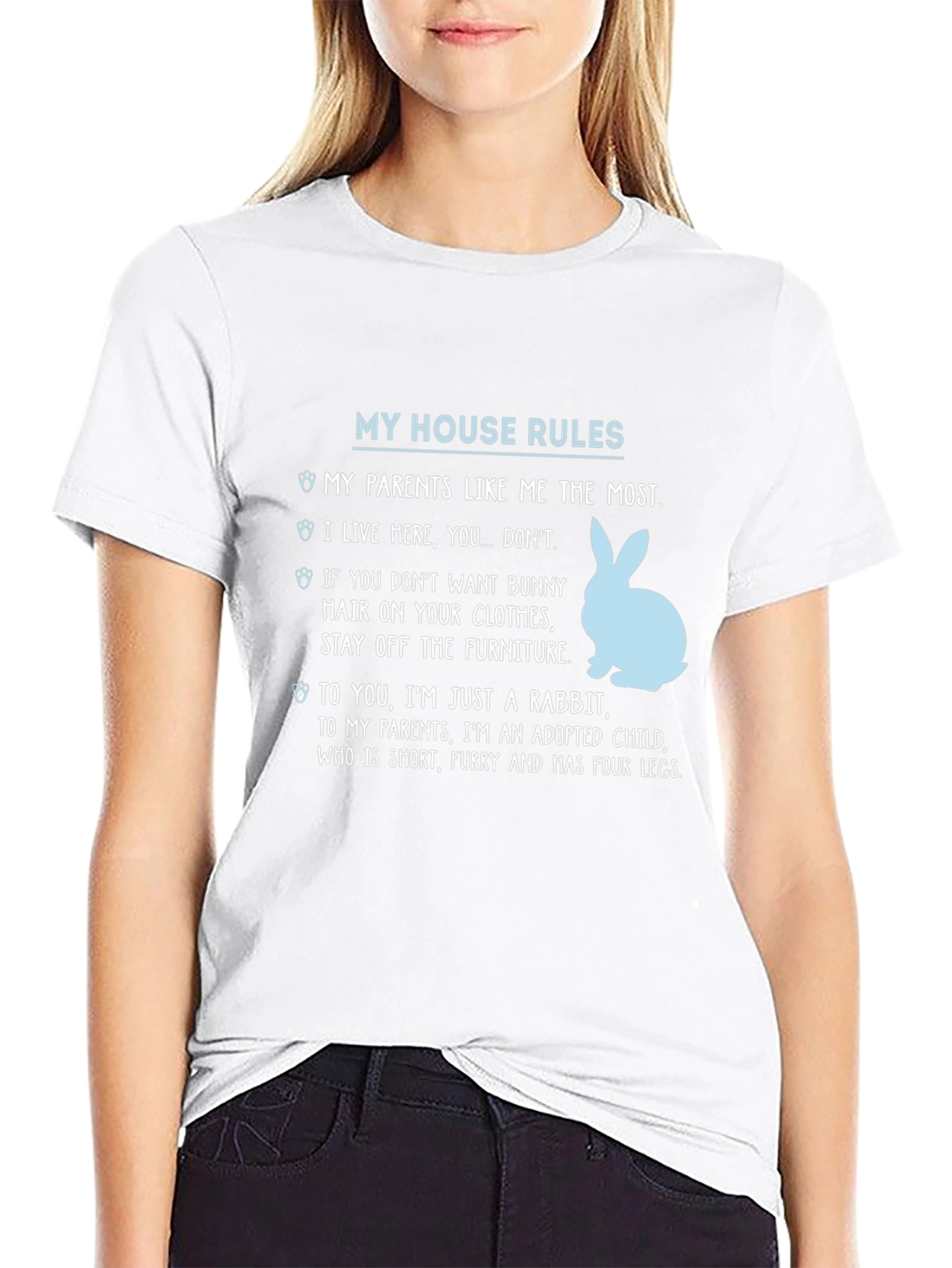 My House Rules Rabbit T-Shirt
