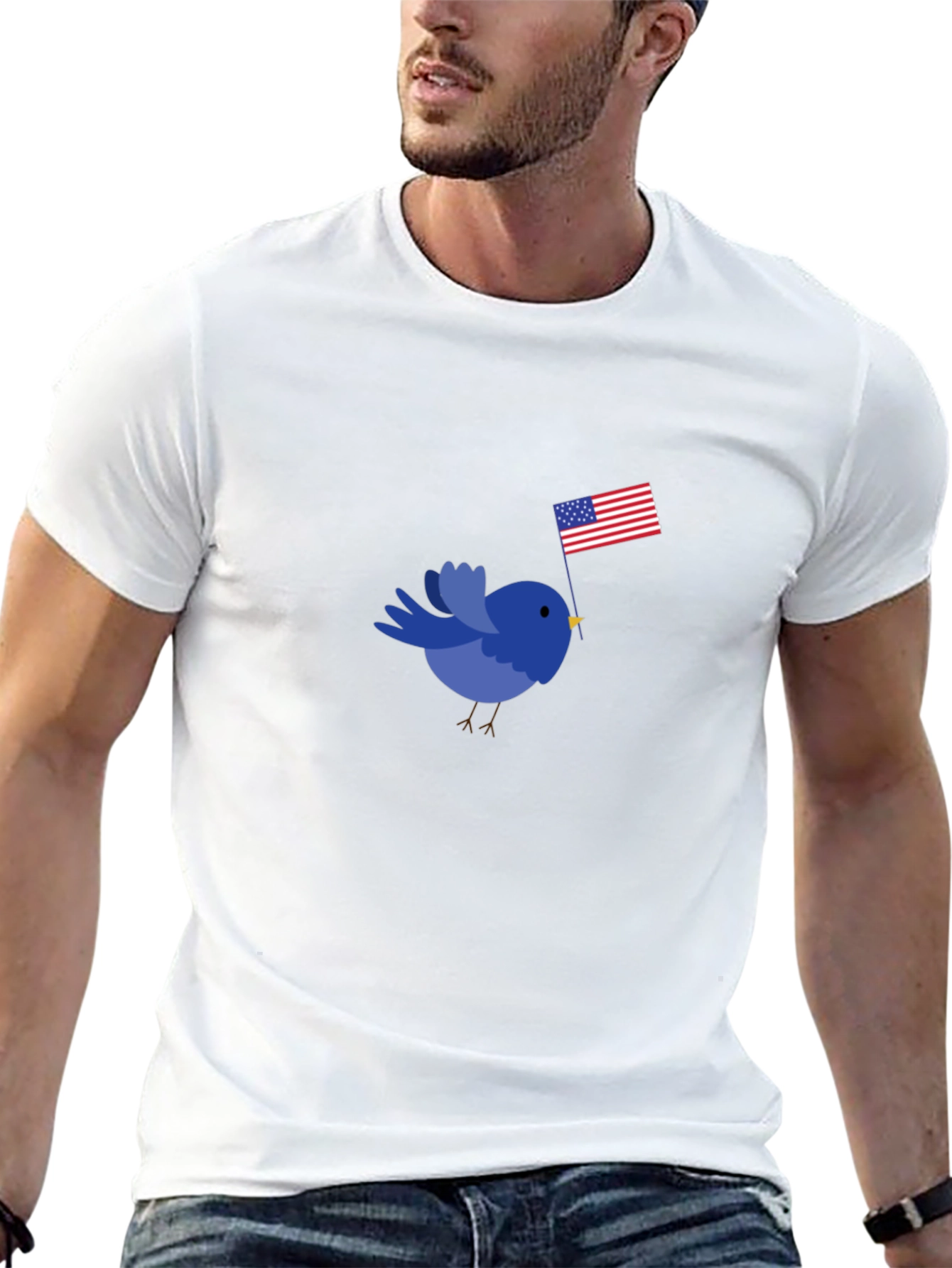 Patriotic Bird T-Shirt - Black