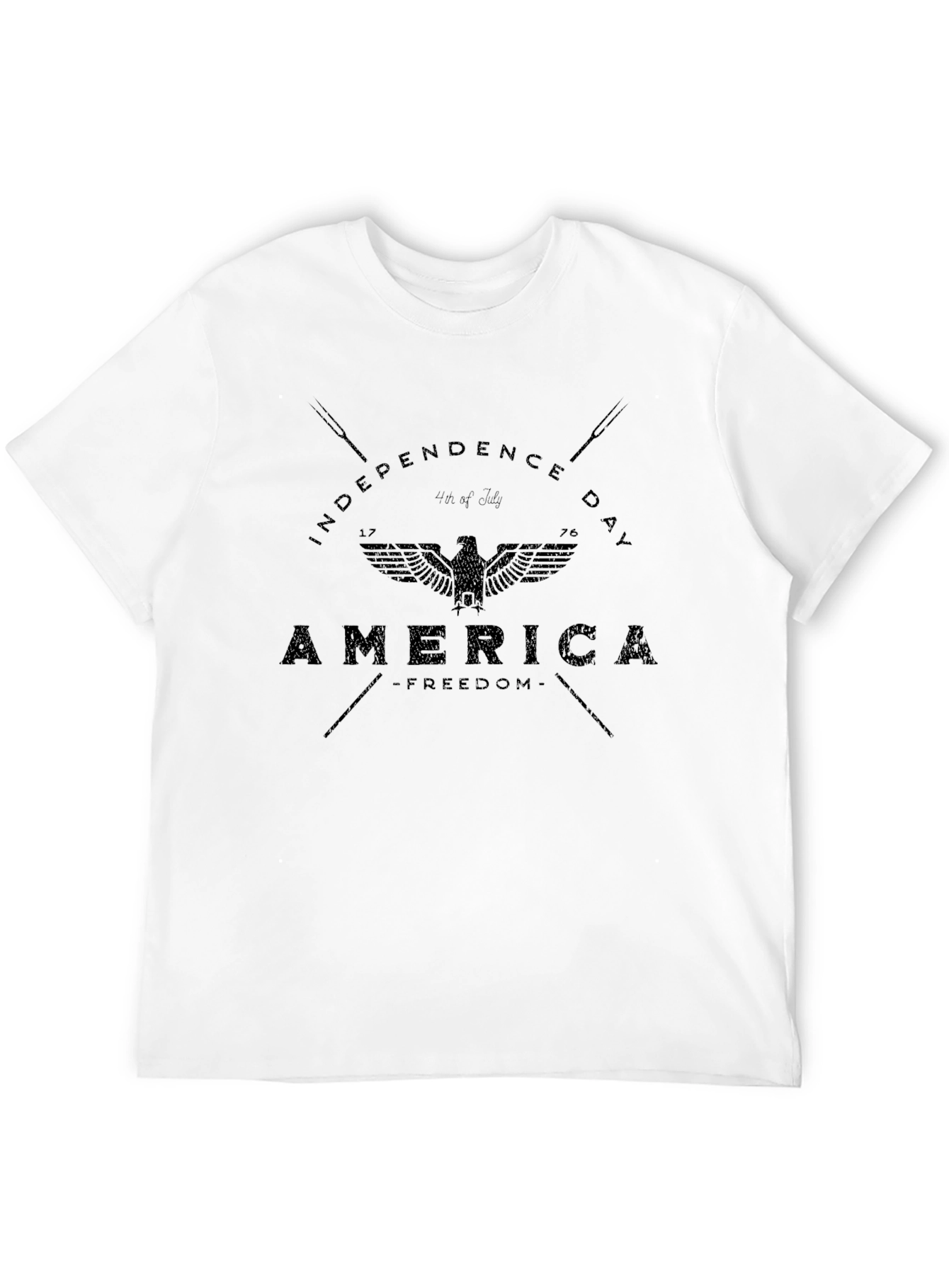 Independence Day America Eagle Black T-Shirt