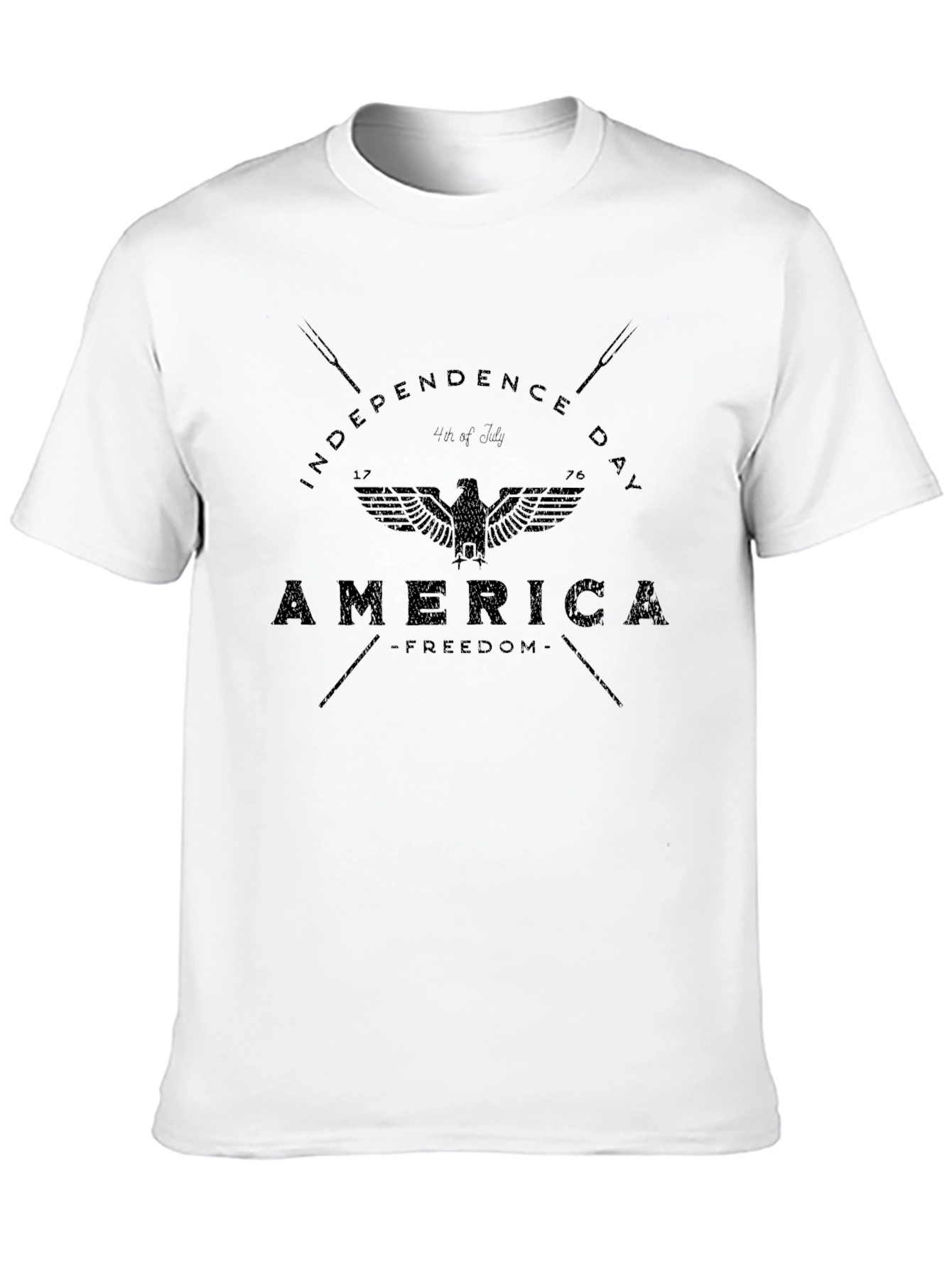 Independence Day America Eagle Black T-Shirt