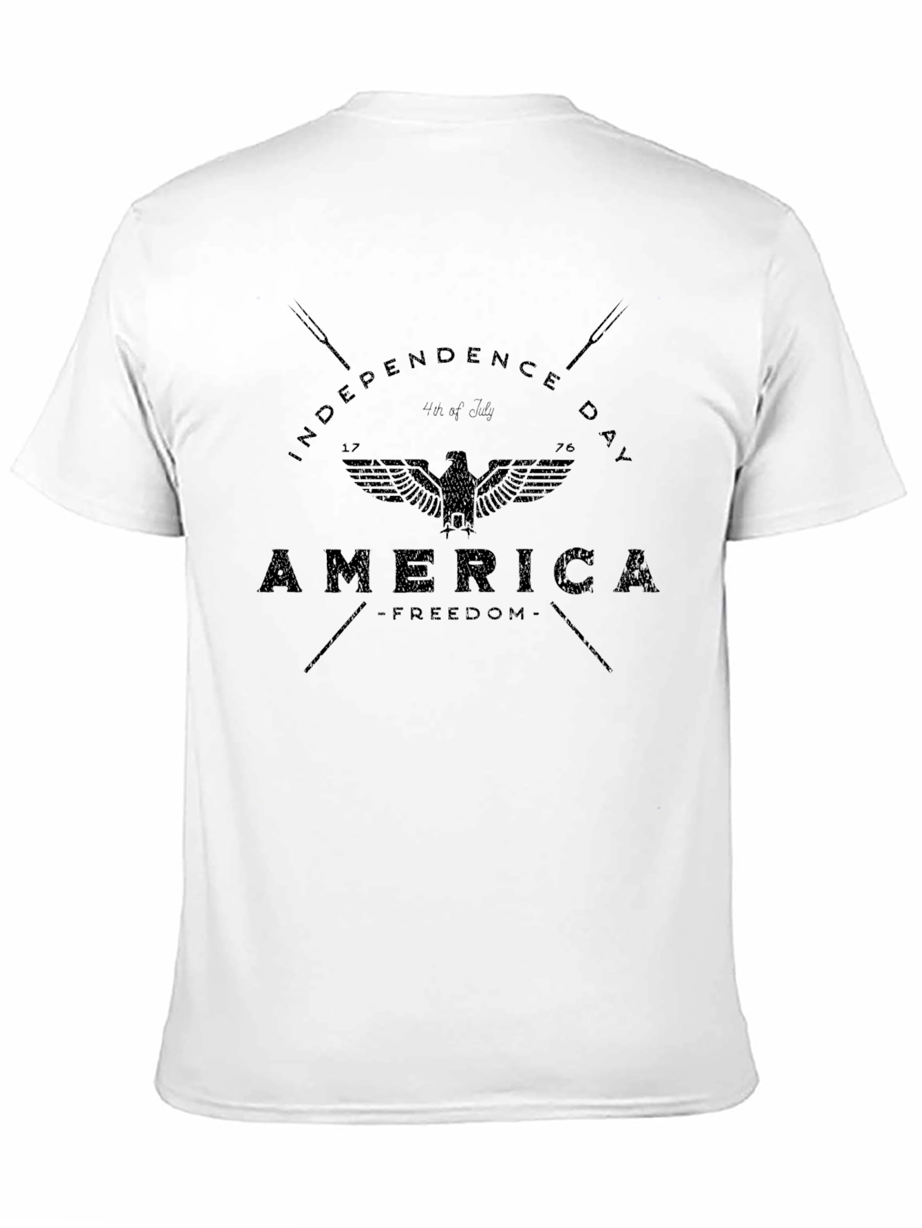 Independence Day America Eagle Black T-Shirt
