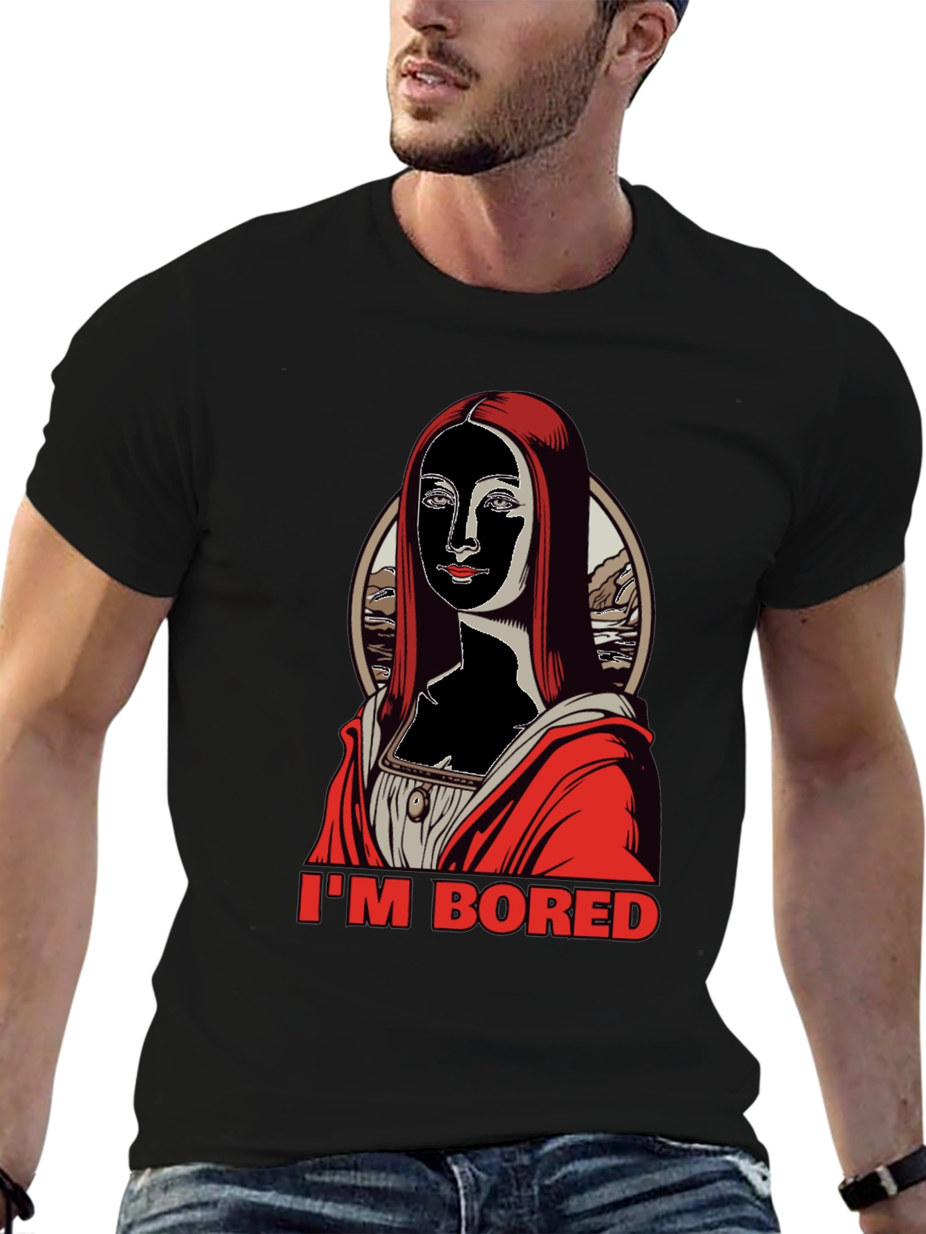 Im Bored Mona T-Shirt - Black