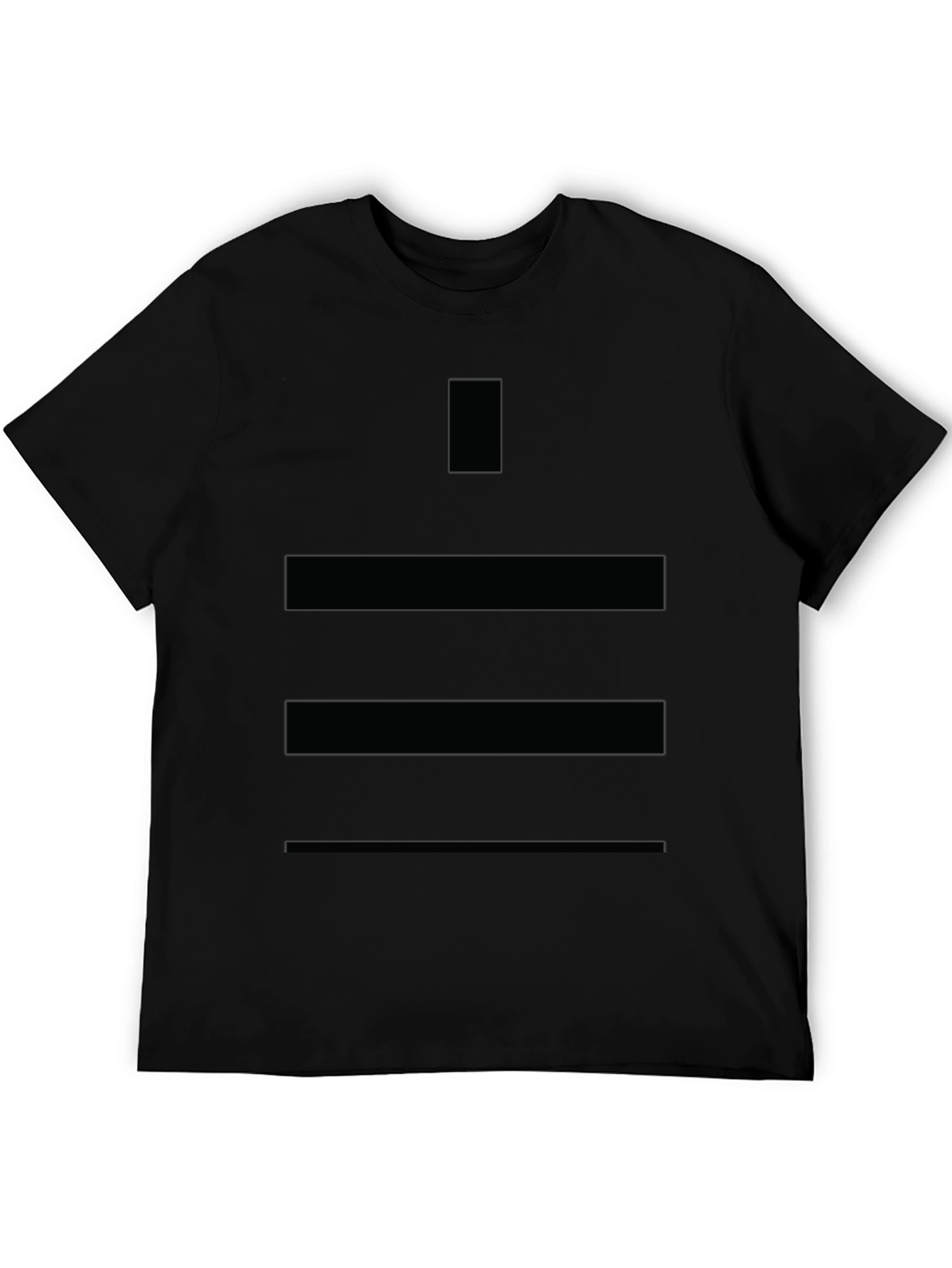 Stylish Mens Black T-Shirt with Geometric Design