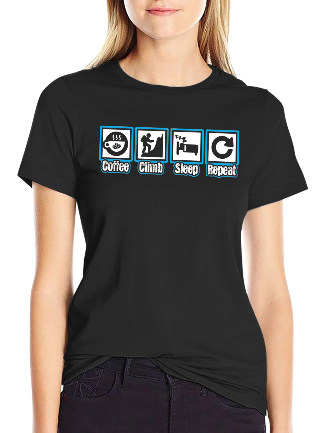 Coffee Climb Sleep Repeat Graphic Tee