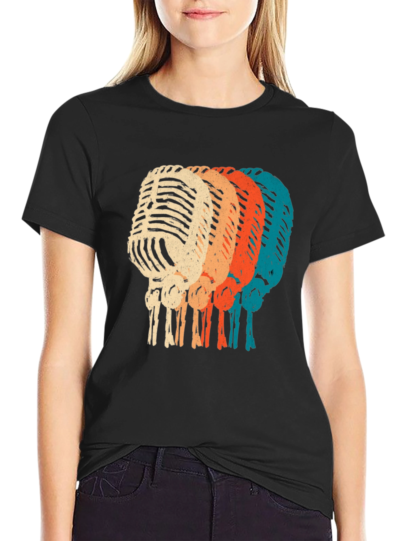 Retro Microphone Graphic T-Shirt