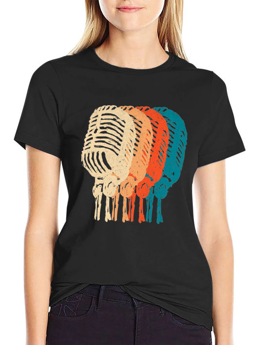Retro Microphone Graphic T-Shirt