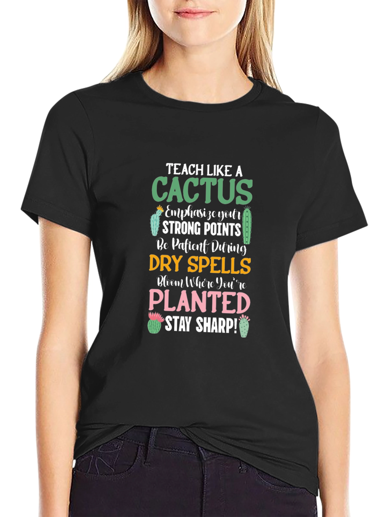 Teach Like a Cactus Graphic T-Shirt
