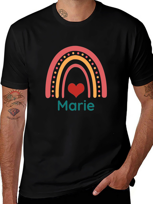 Rainbow Heart Personalized T-Shirt - Marie