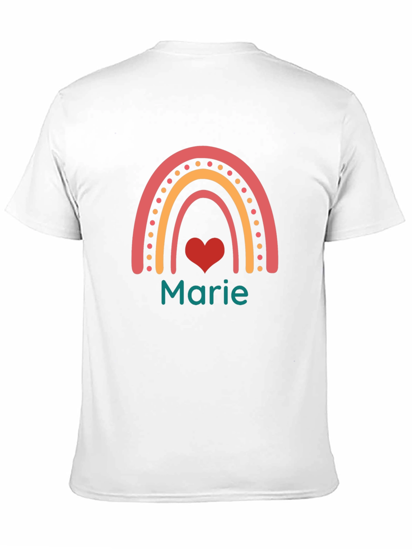Rainbow Heart Personalized T-Shirt - Marie