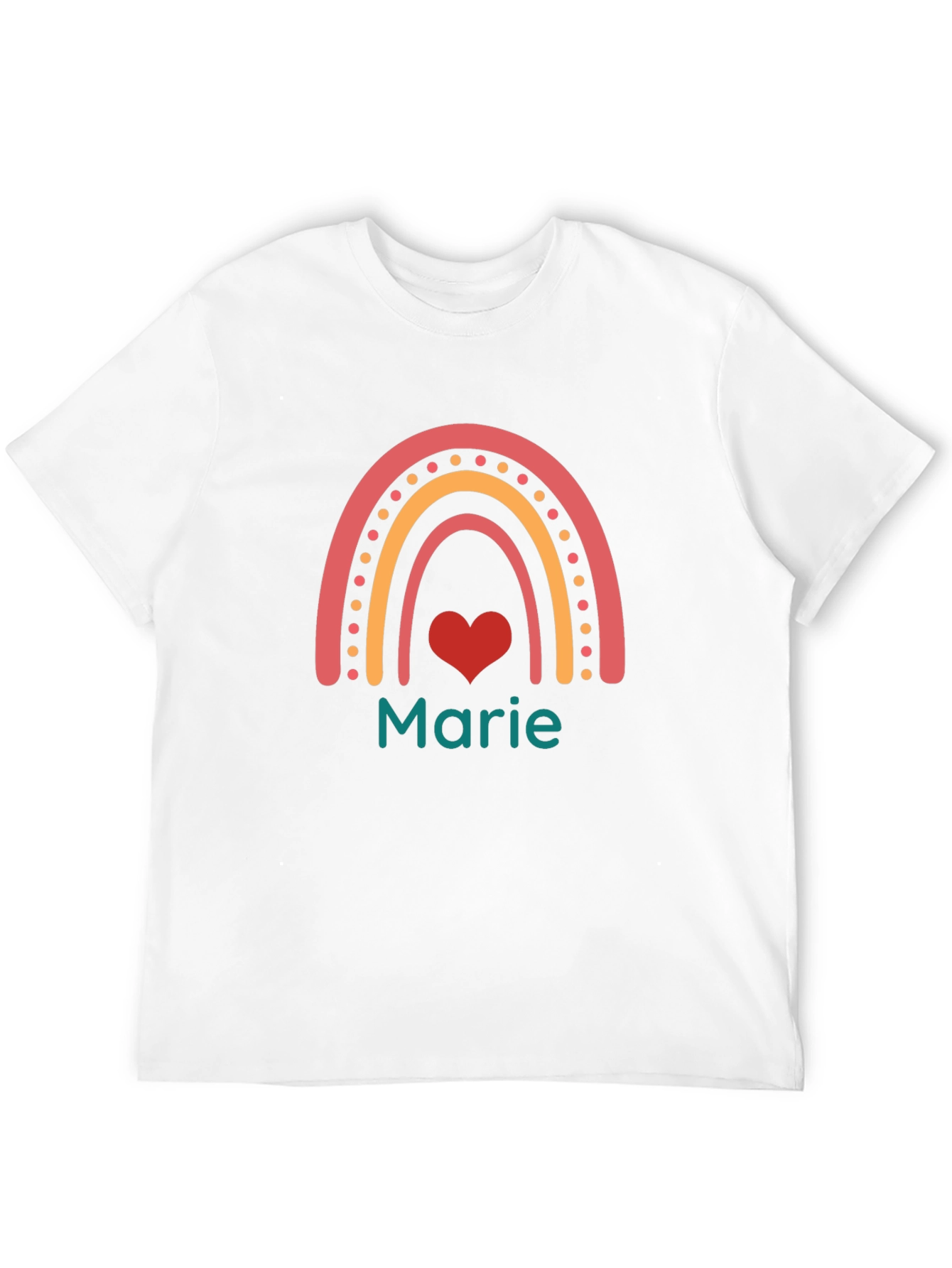 Rainbow Heart Personalized T-Shirt - Marie