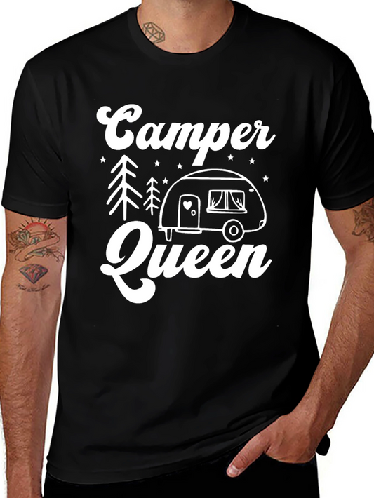 Camper Queen Graphic T-Shirt - Black