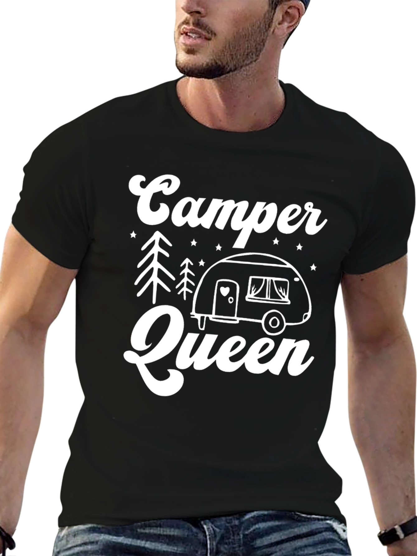 Camper Queen Graphic T-Shirt - Black