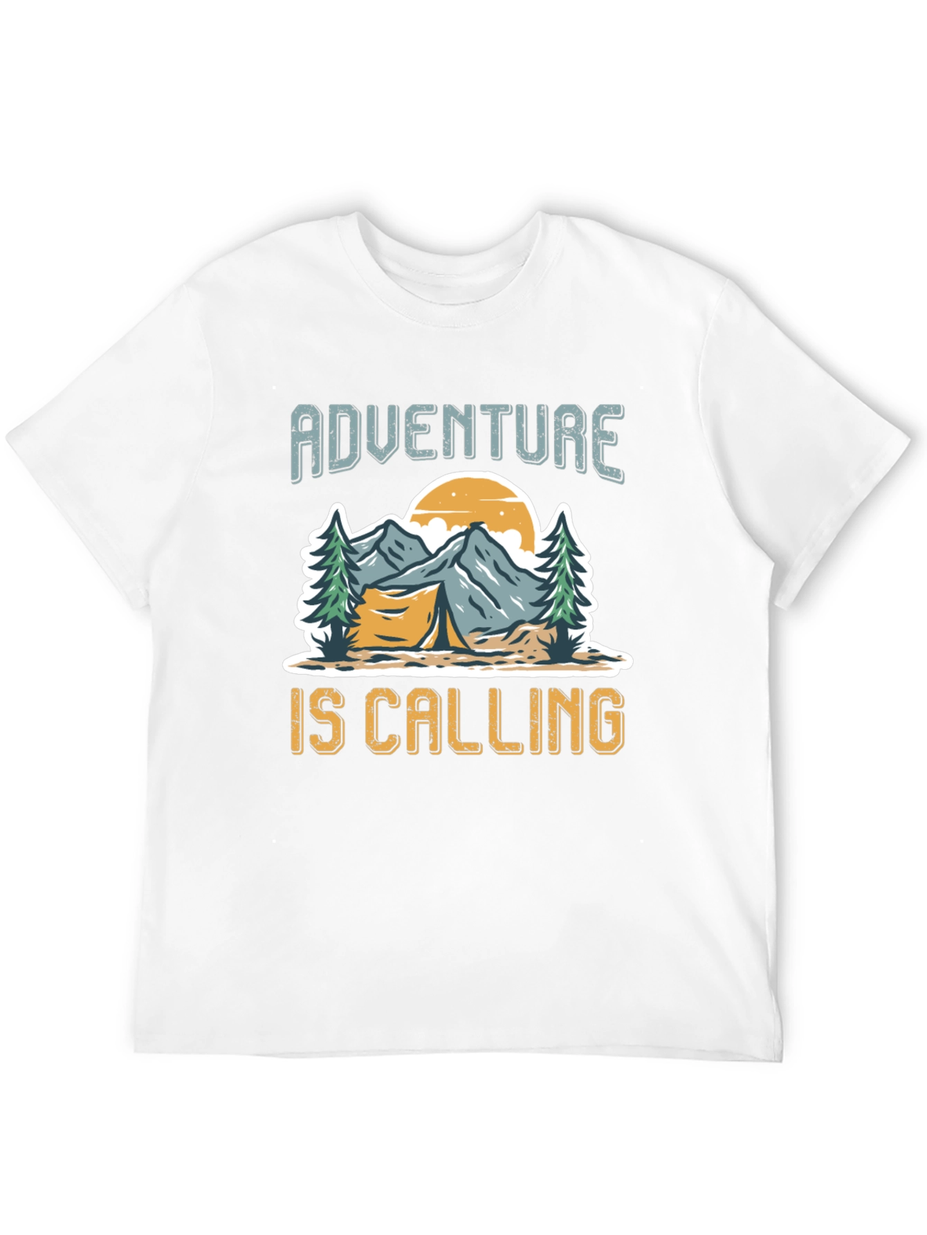 Adventure is Calling Black Graphic T-Shirt