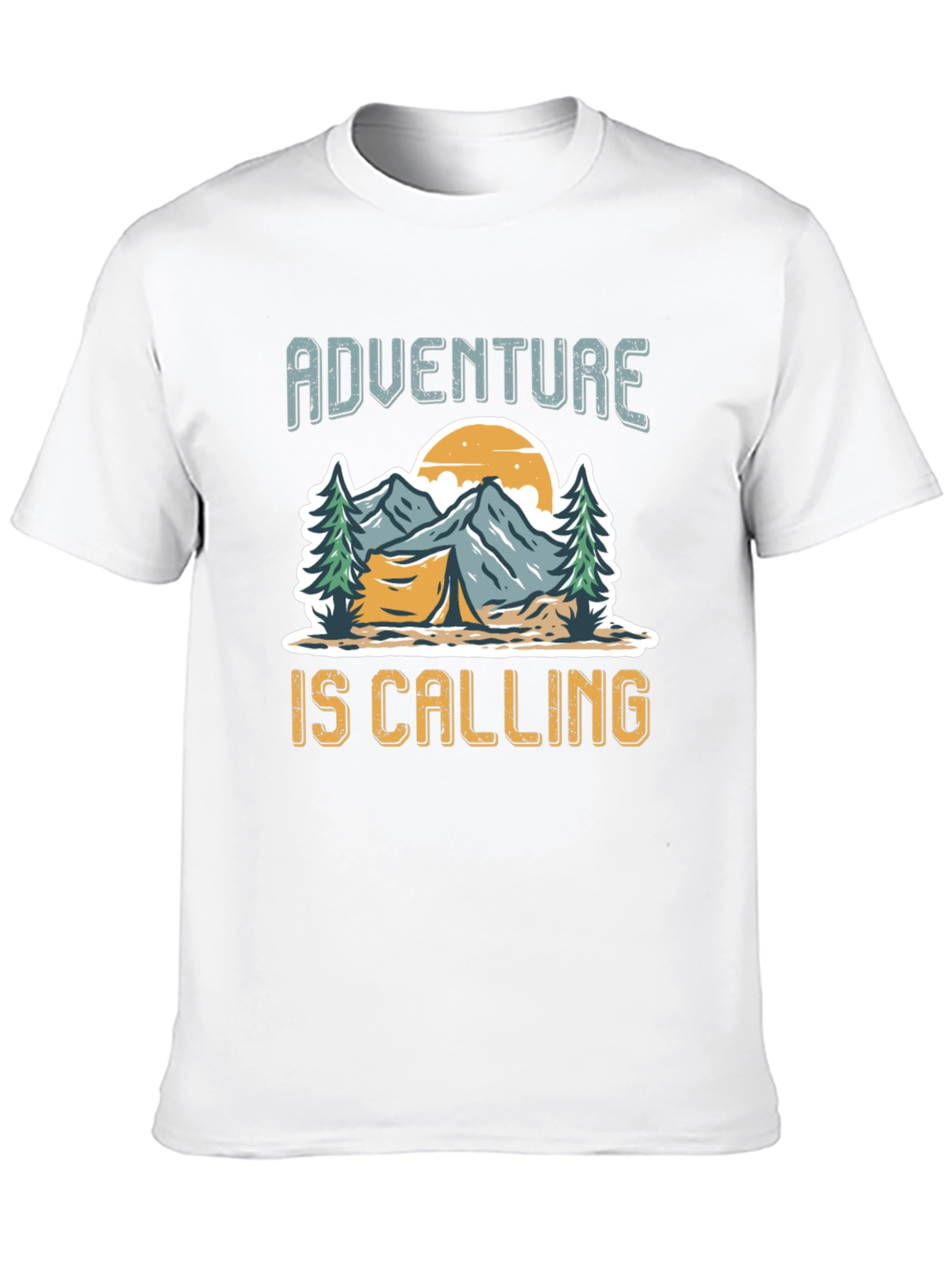 Adventure is Calling Black Graphic T-Shirt