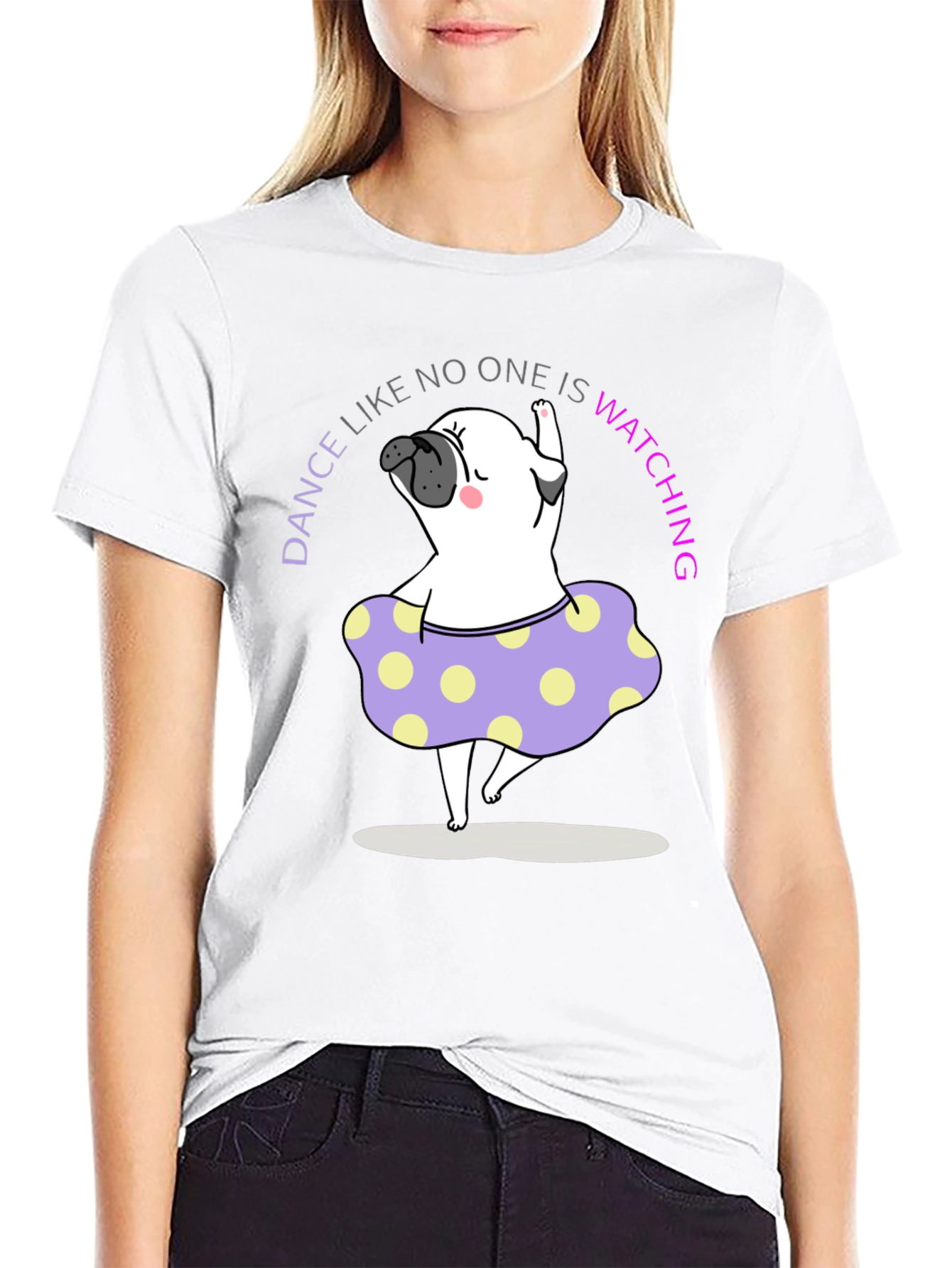Dance Pug T-Shirt - Black Cotton Tee