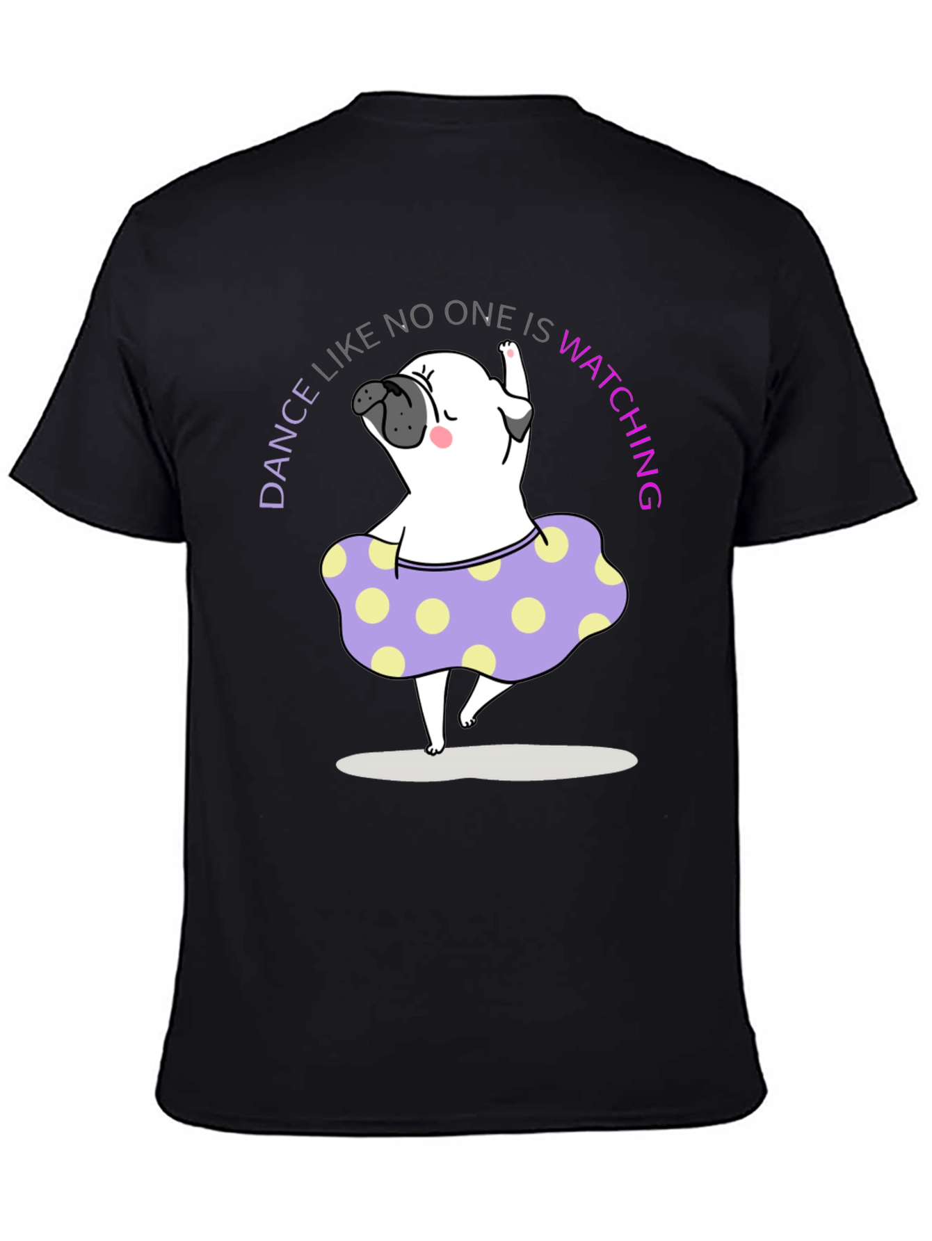 Dance Pug T-Shirt - Black Cotton Tee