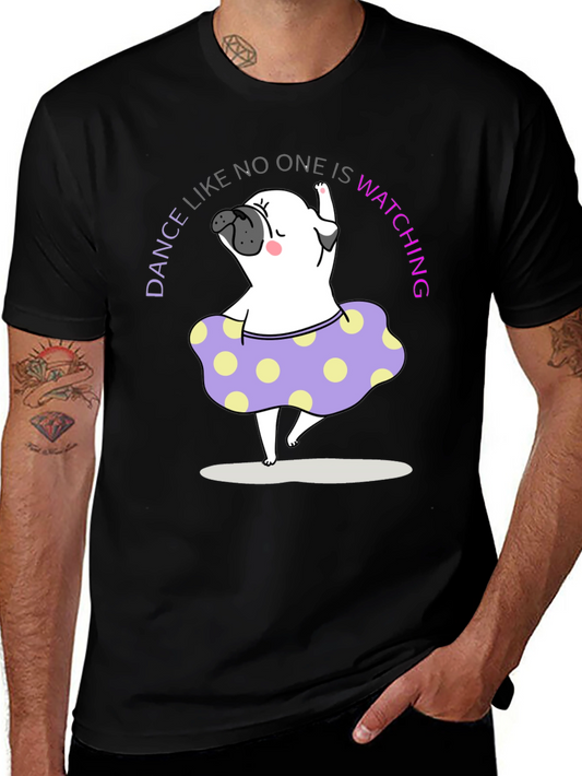 Dance Pug T-Shirt - Black Cotton Tee