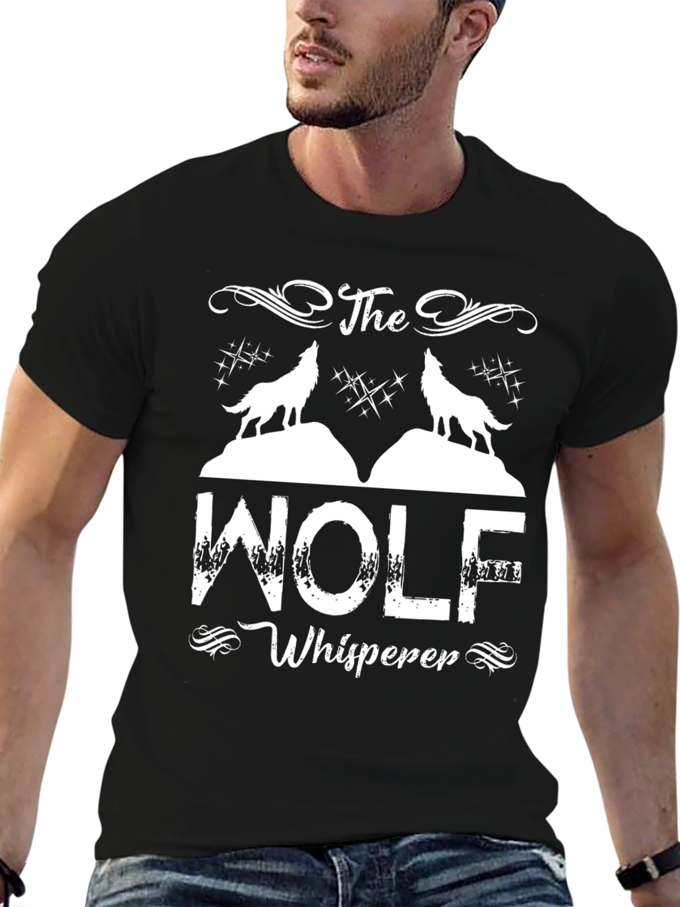 The Wolf Whisperer Graphic T-Shirt - Black