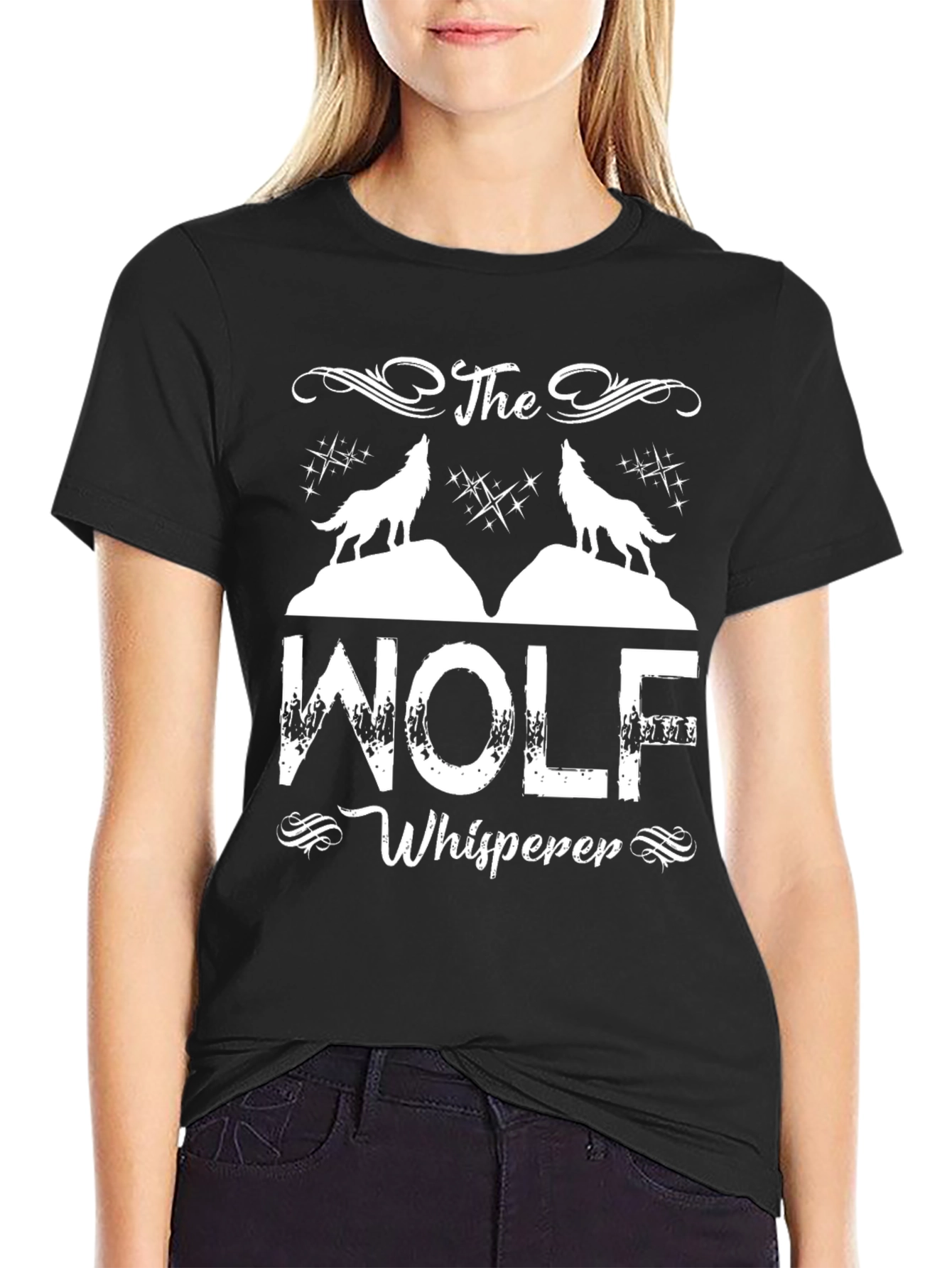 The Wolf Whisperer Graphic T-Shirt - Black