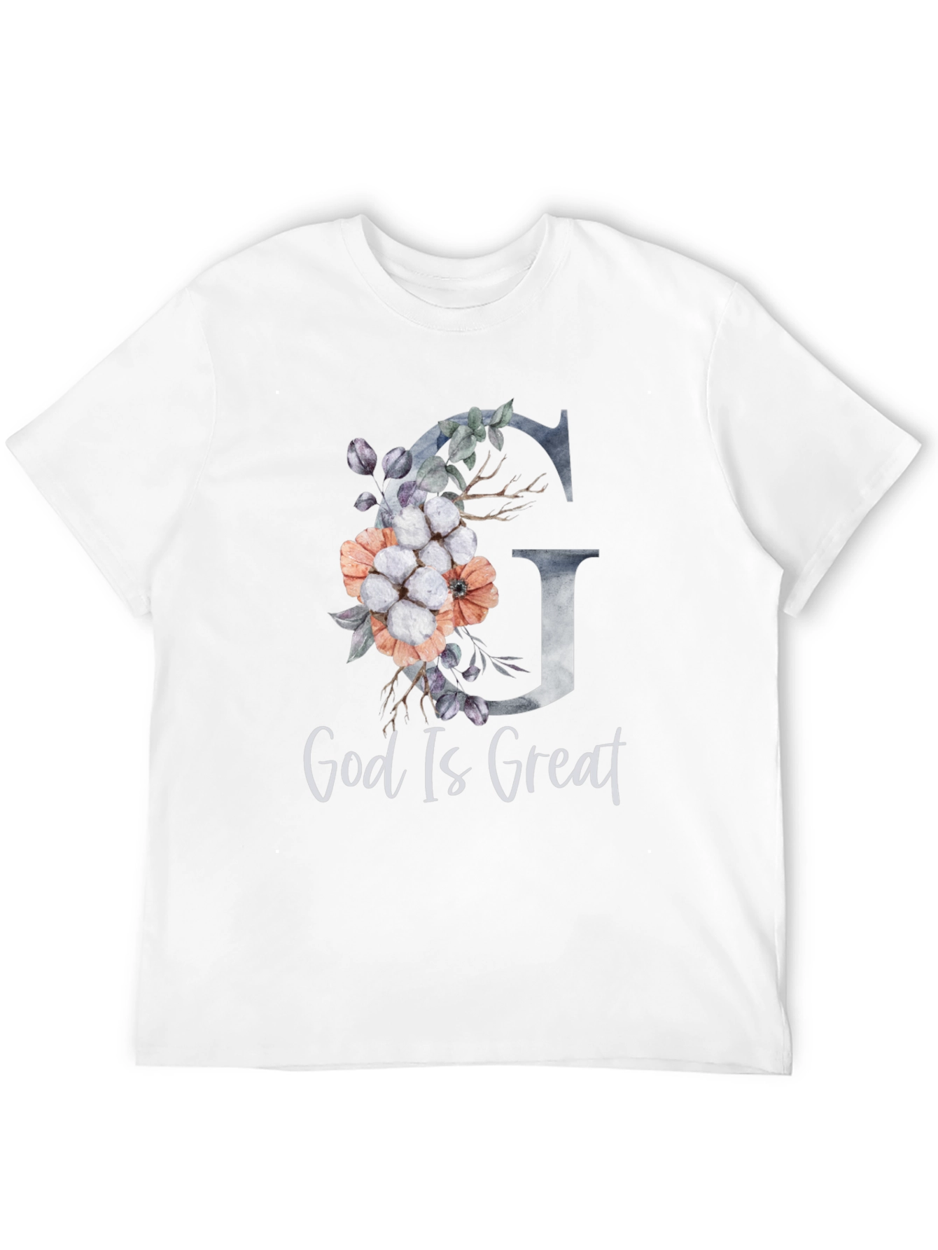God Is Great Floral Letter Graphic T-Shirt
