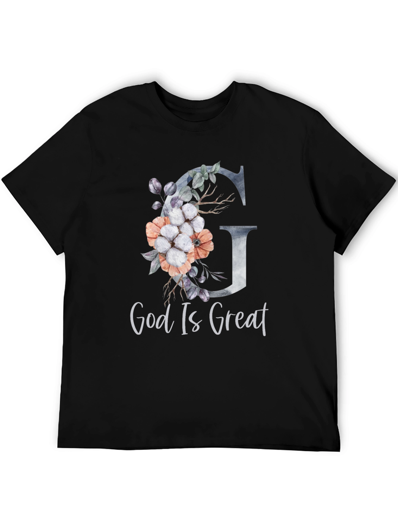 God Is Great Floral Letter Graphic T-Shirt