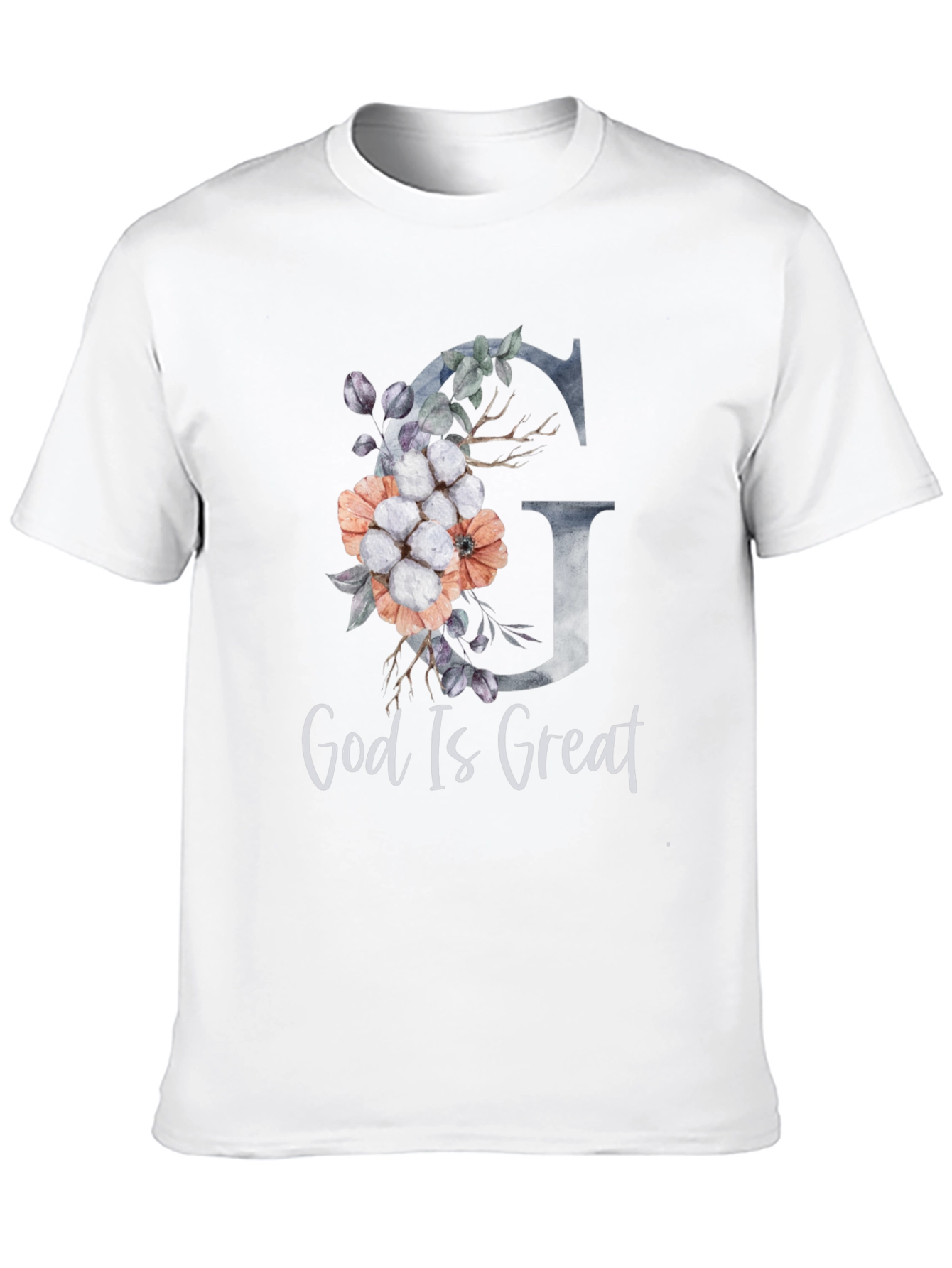 God Is Great Floral Letter Graphic T-Shirt