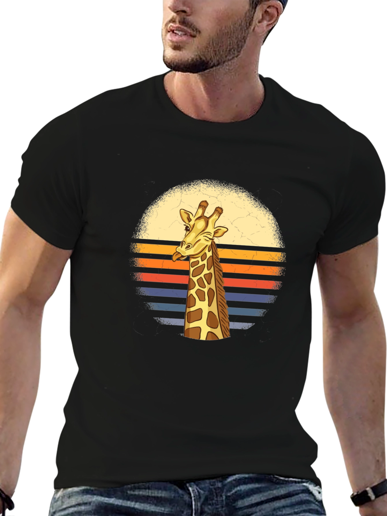 Retro Giraffe T-Shirt - Stylish Graphic Tee