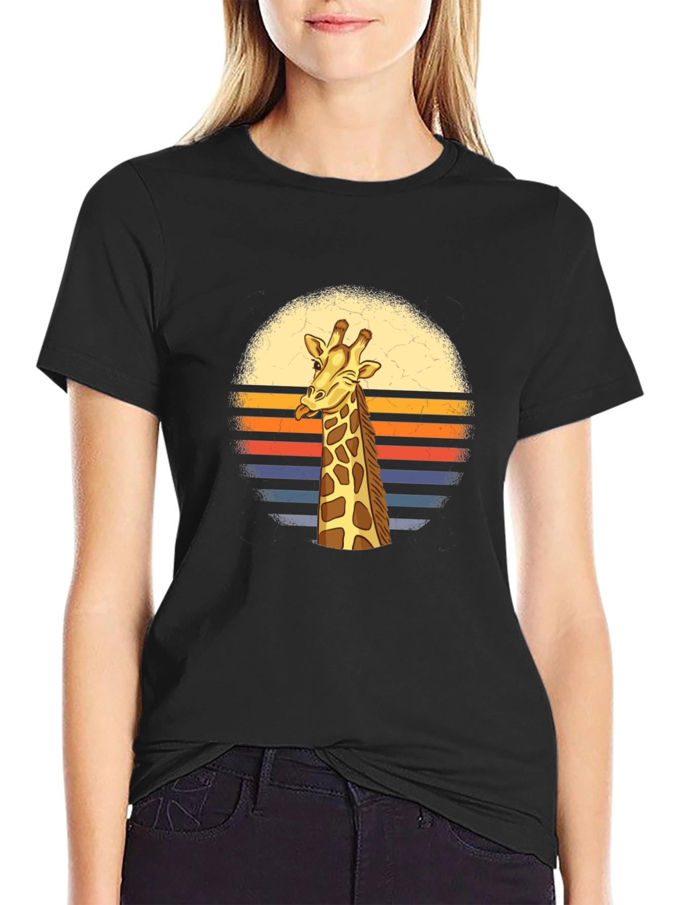 Retro Giraffe T-Shirt - Stylish Graphic Tee