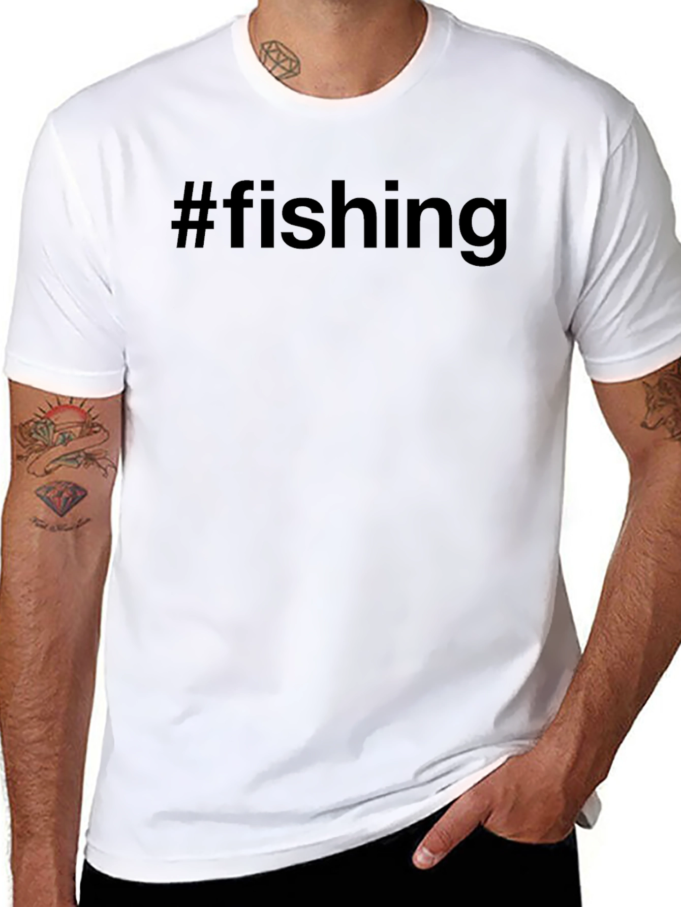 Mens #fishing Graphic Tee - Black