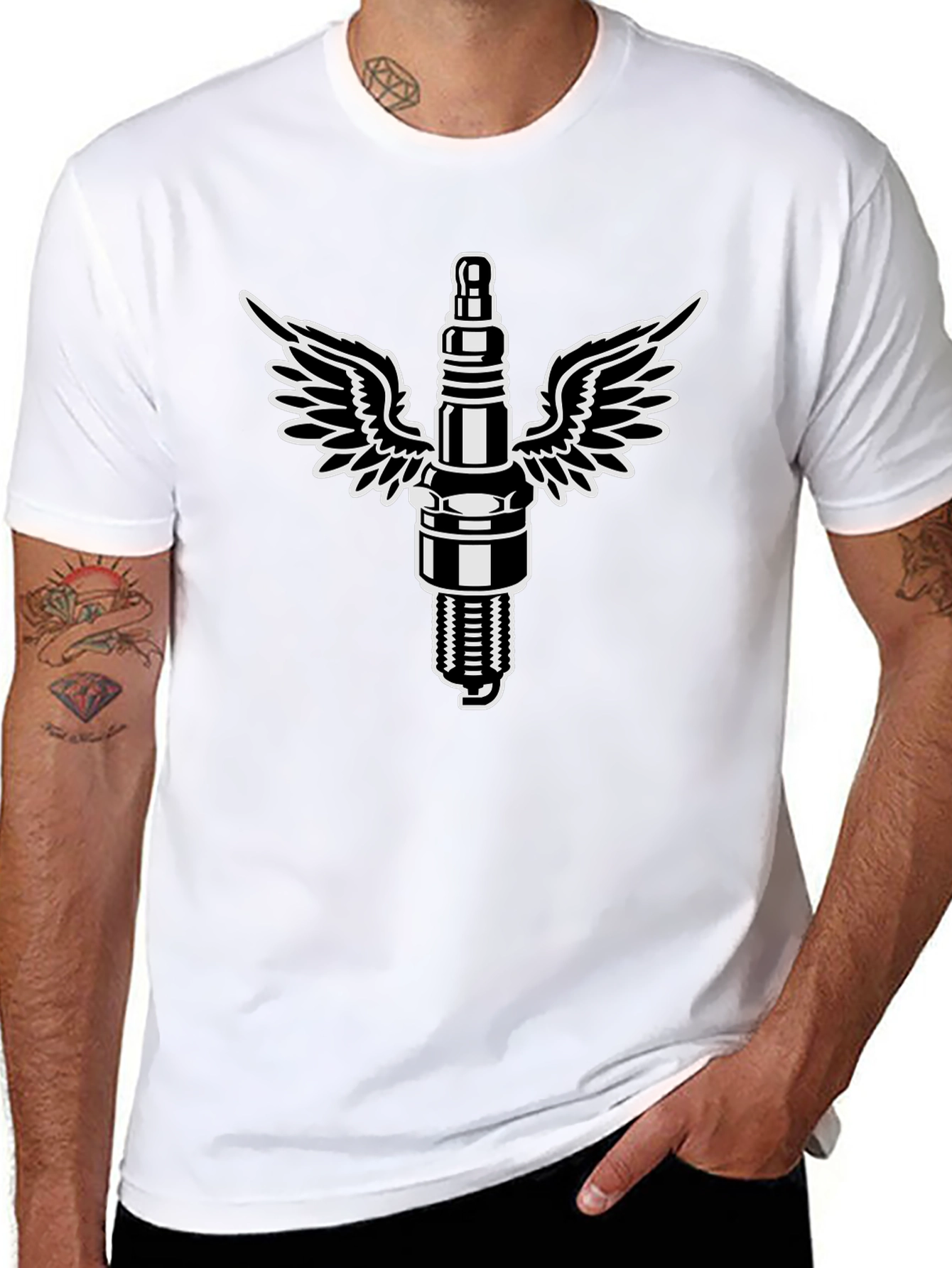 Flying Spark Plug Graphic T-Shirt